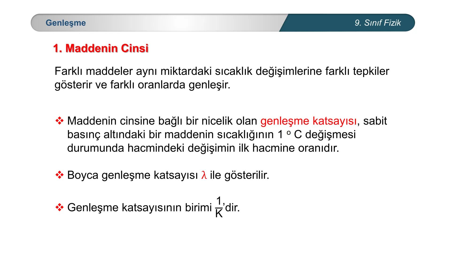 *
MİLLİ EĞİTİ
*
DO
IM BAKANLIĞI
*
TÜRKİYE CUMHURİYE
*
FİZİK
9. SINIF
ISI VE SICAKLIK
Genleşme 9. Sınıf Fizik
Köprülerde meydana gelen genleş