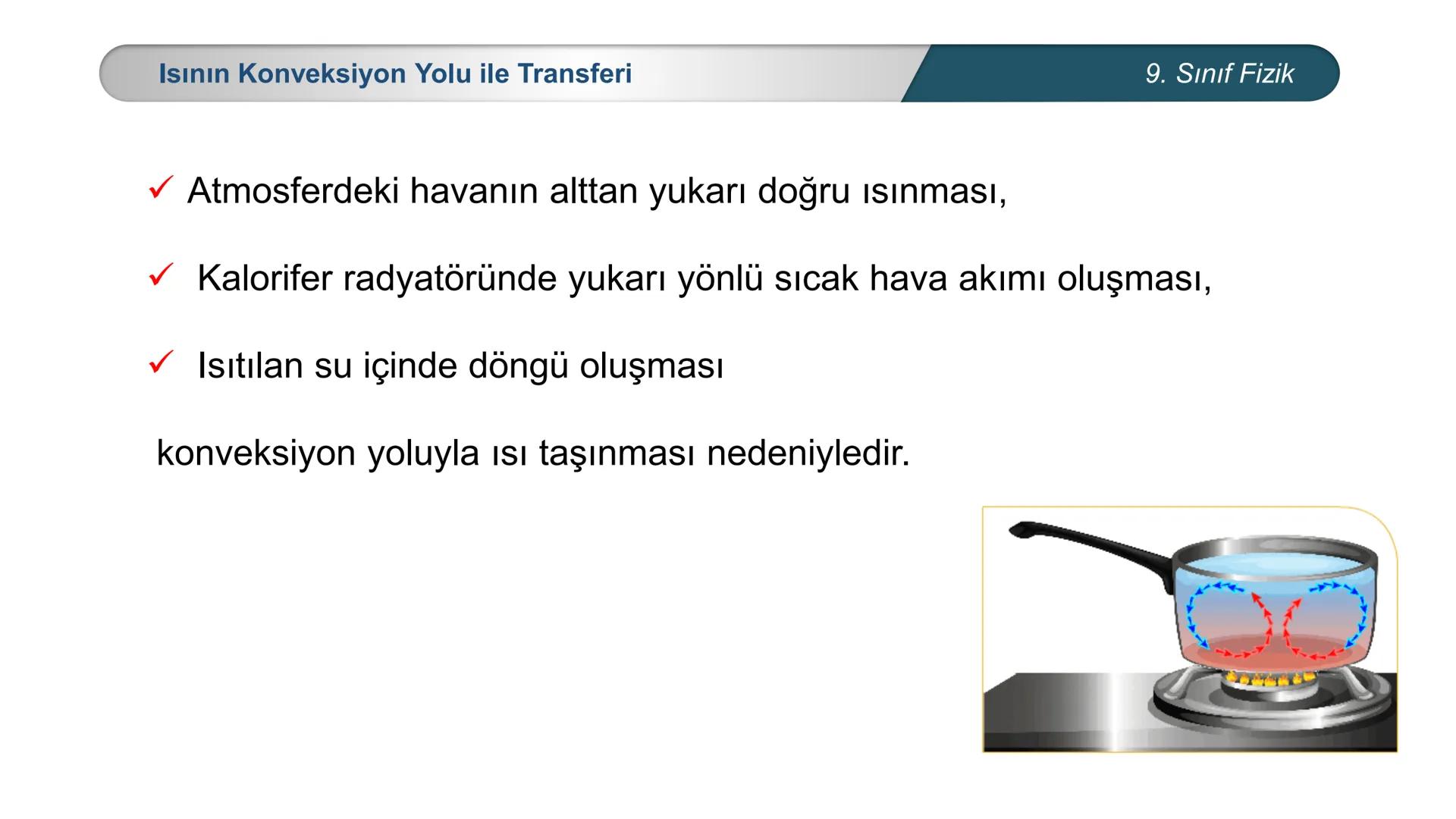 *
*
+M BAKANLIĞI
ETİ MİLLİ EĞİTİ
DO
*
TÜRKİYE CUMHURİYE
FİZİK
9. SINIF
ISI VE SICAKLIK
Enerji İletim Yolları ve Enerji İletim Hızı ## 9. Sın