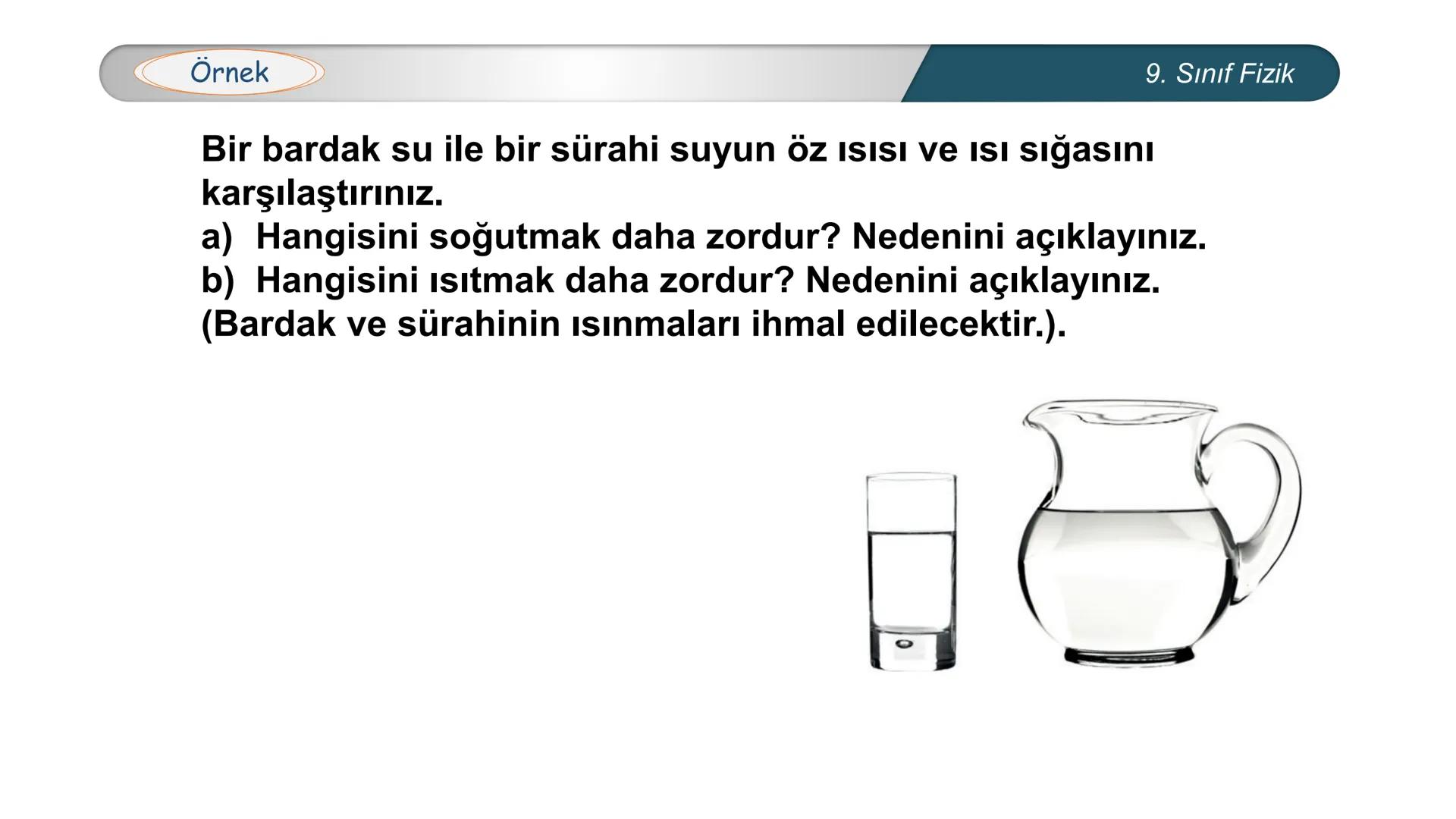 --- OCR Start ---
**
*
*
*TÜRKİYE CUMHURİYE
DO
IM BAKANLIĞI
*
MİLLİ EĞİTİ
*
FİZİK
9. SINIF
ISI VE SICAKLIK
Öz Isı ve Isı Sığası
--- OCR End