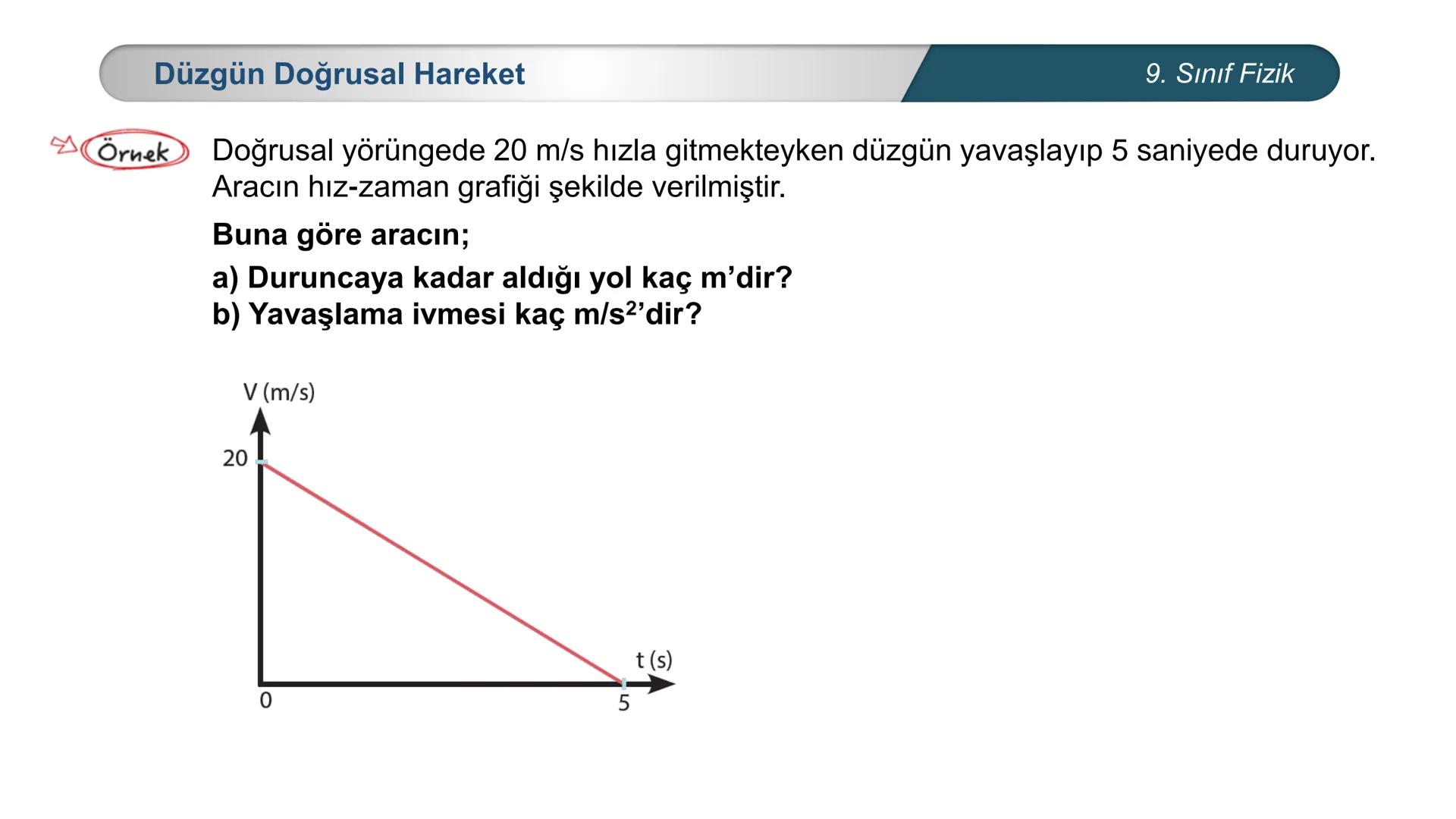 *
*
ETİ MİLLİ EĞ
CUMHURİYET
ĞİTİM
DO
BAKANLIĞI
**
*
FİZİK
9. SINIF
Hareket ve Kuvvet
Düzgün Doğrusal Hareket - I Sürat ve Hız
Bir cismin bi