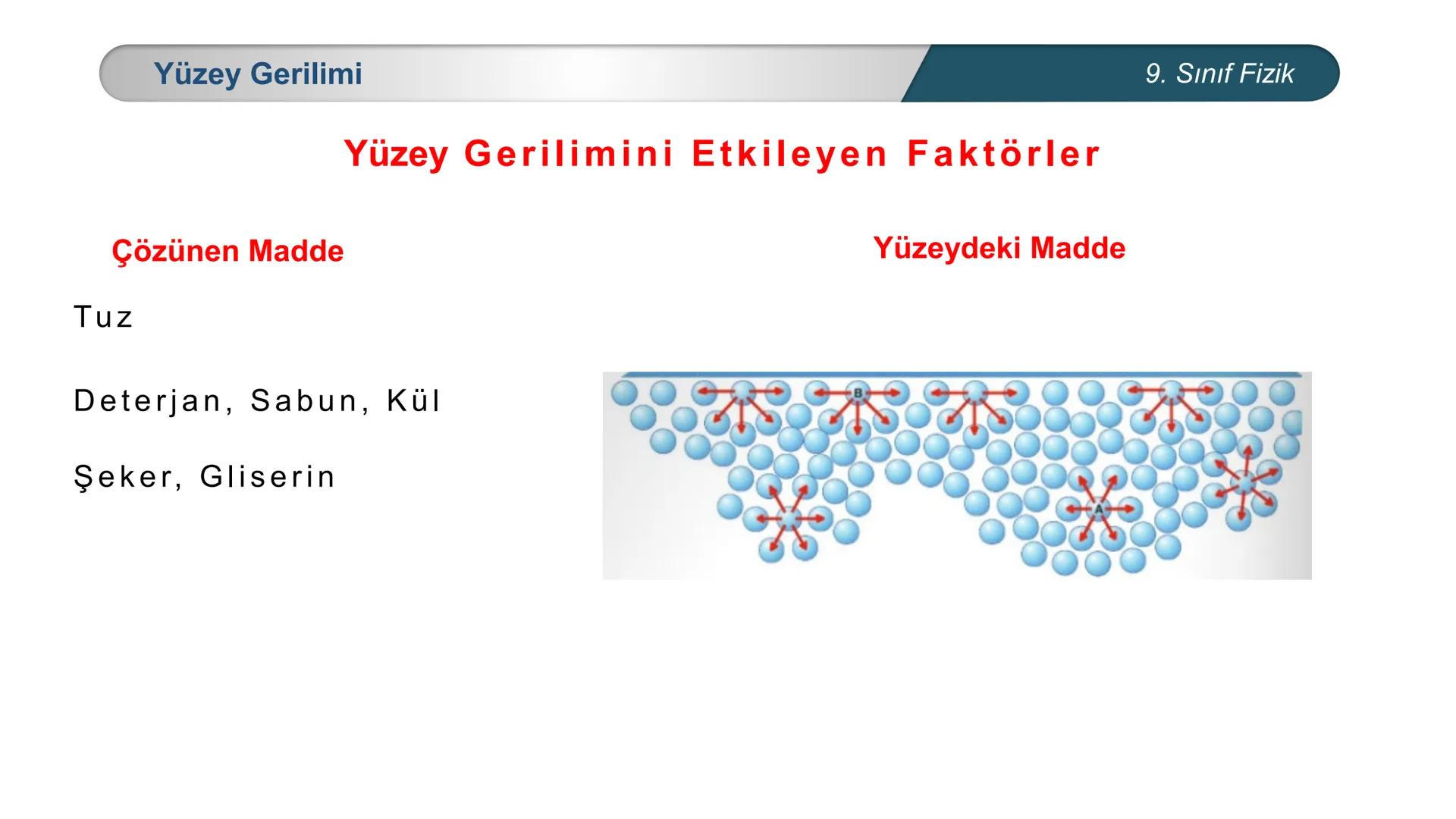 *
ETİ MİLLİ EĞ
EĞİTİM
*
DO
IM BAKANLIĞI
*
TÜRKİYE CUMHURİYE
FİZİK
9. SINIF
Madde ve Özellikleri
Dayanıklılık, Adezyon, Kohezyon
Yüzey Gerili