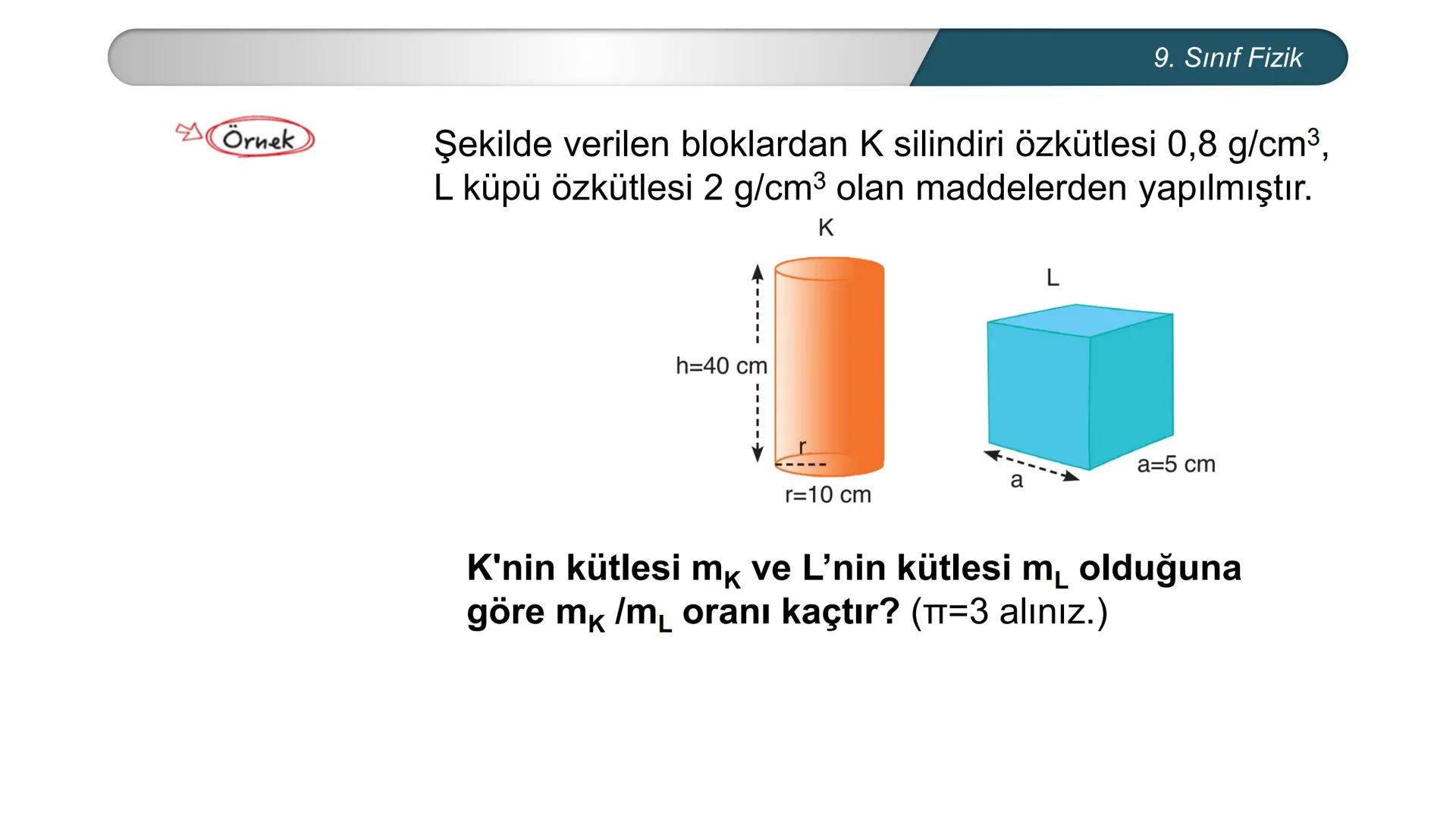 *
H
CUMHURİYE
*GITIM
*
\M BAKANLIĞI
DO
*
*
FİZİK
9. SINIF
Madde ve Özkütle
Kütle
-
Hacim İlişkisi - Buz dağları su üzerinde batmadan nasıl d