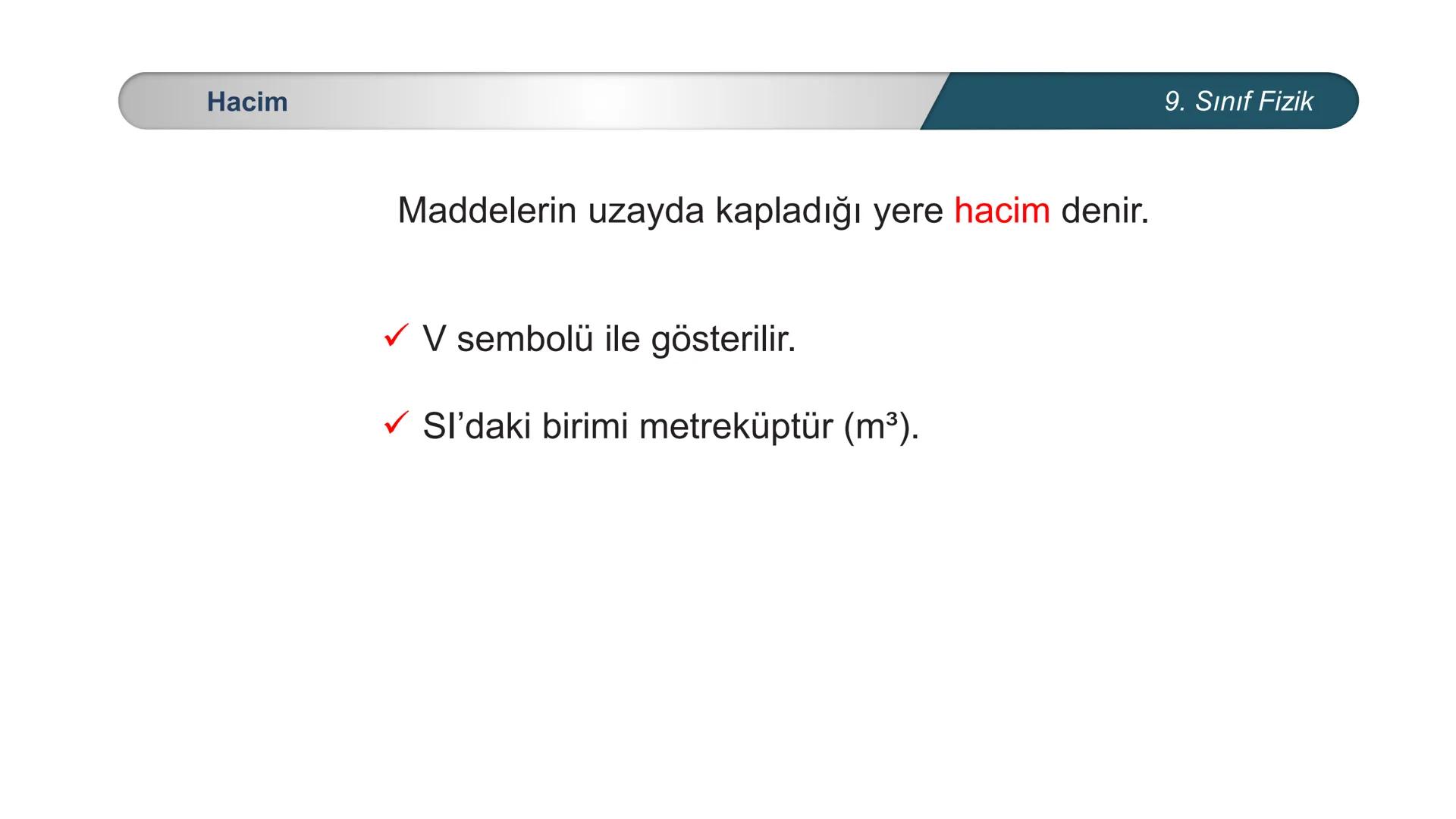 # Fizik
9. SINIF
## MADDE VE ÖZELLİKLERİ
## Kütle - Hacim --- OCR Start ---
Madde
Atom
Molekül
Kütlesi, eylemsizliği olan ve uzayda yer
k