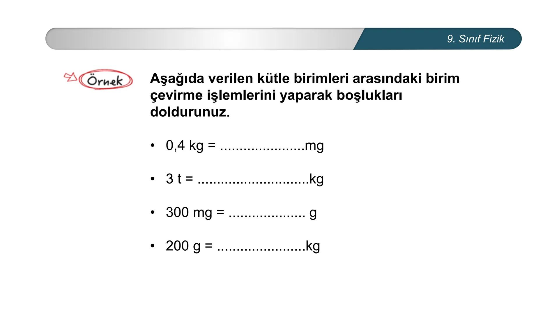 # Fizik
9. SINIF
## MADDE VE ÖZELLİKLERİ
## Kütle - Hacim --- OCR Start ---
Madde
Atom
Molekül
Kütlesi, eylemsizliği olan ve uzayda yer
k