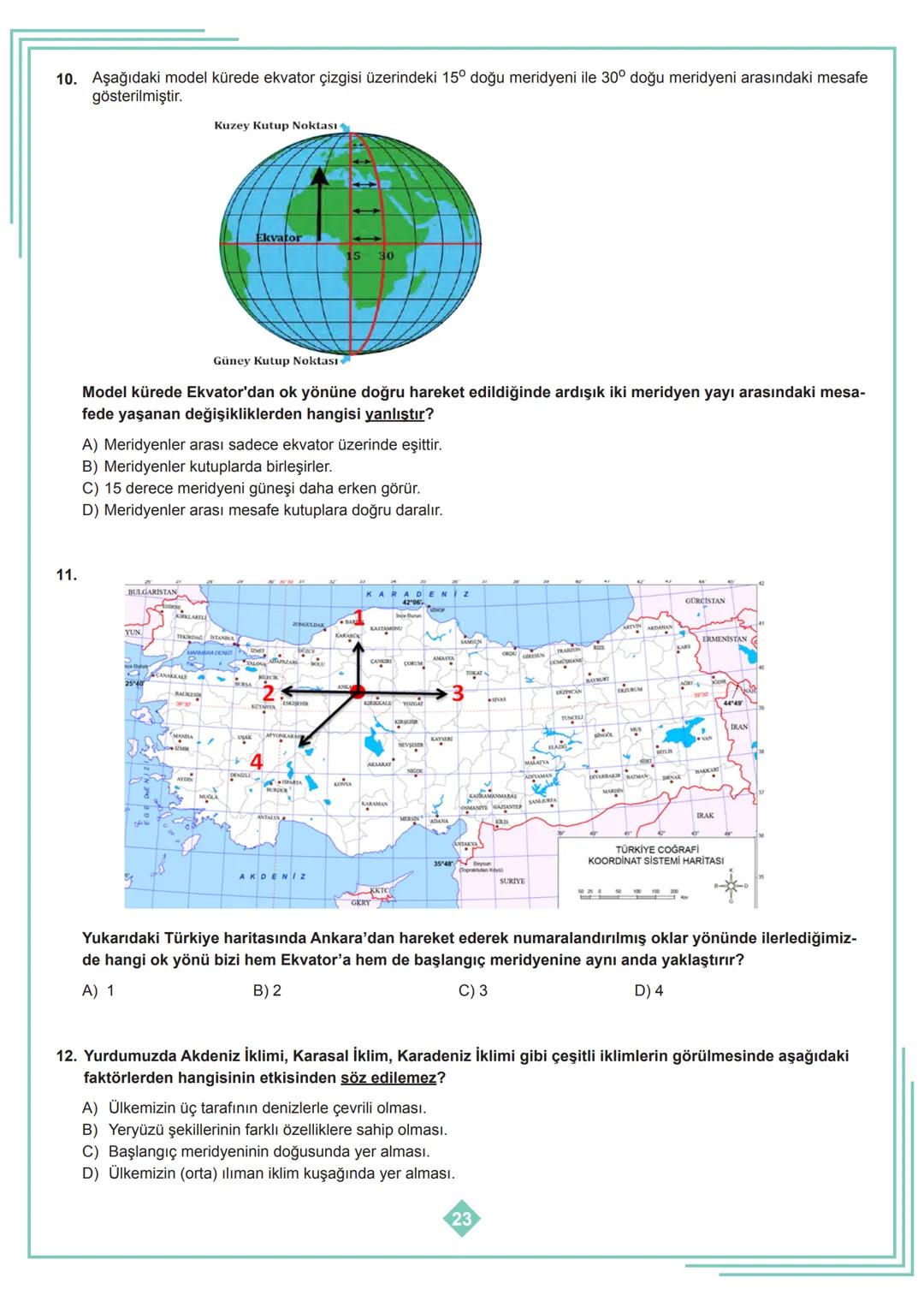 # PARALELLER
- Ekvatora paralel olarak uzanan dairelerdir. Paralel dairelerinin başlangıç yeri olan Ekvator 0 numaralı paralel dairesini ol