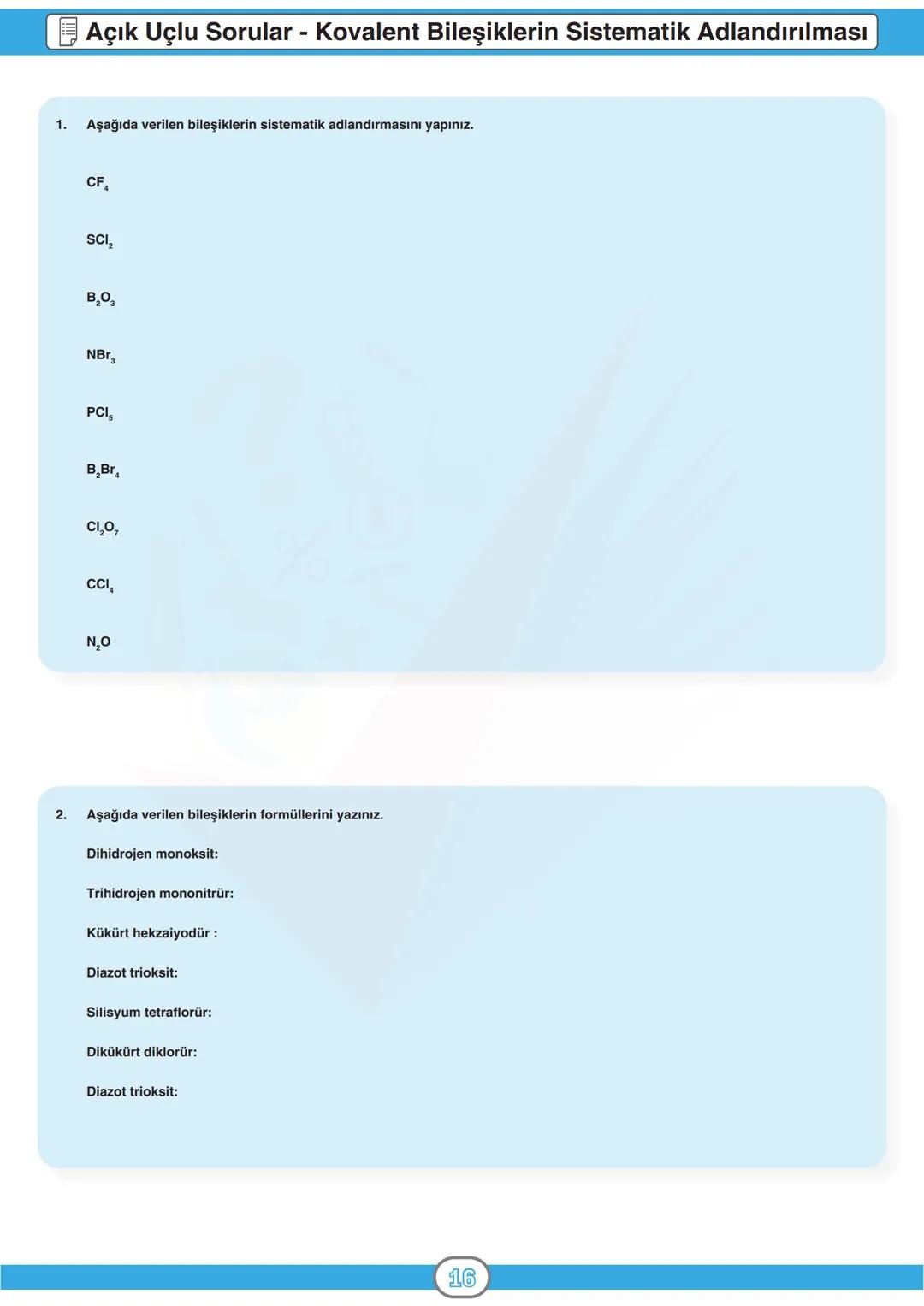 ORTAÖĞRETİM
GENEL MÜDÜRLÜĞÜ
DERSLER
CEPTE
5. SAYI
Konu Özeti
Ders Anlatımı
Sorular
KİMYA 9
ÜNİTE
KİMYASAL TÜRLER ARASI ETKİLEŞİMLER