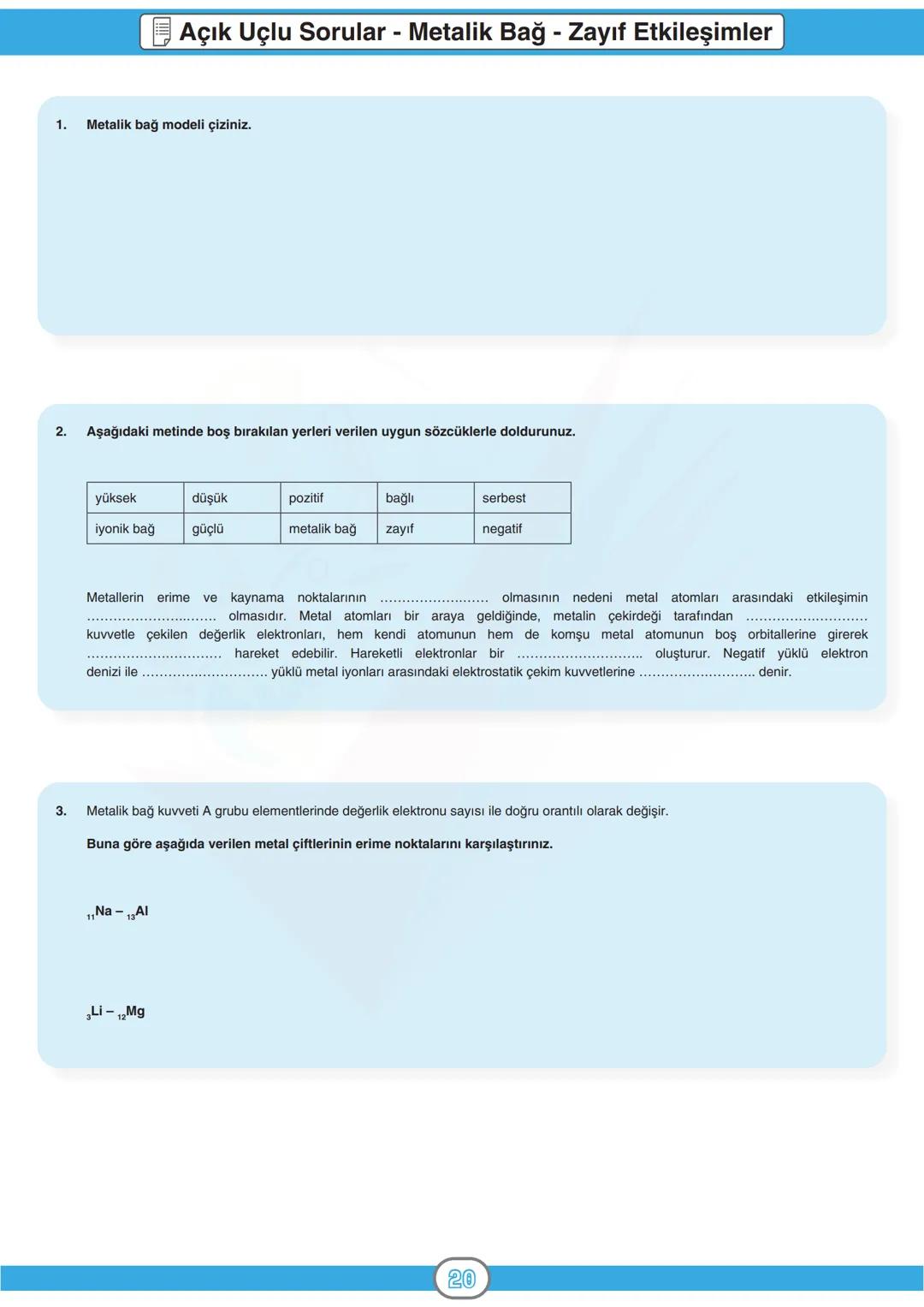 ORTAÖĞRETİM
GENEL MÜDÜRLÜĞÜ
DERSLER
CEPTE
5. SAYI
Konu Özeti
Ders Anlatımı
Sorular
KİMYA 9
ÜNİTE
KİMYASAL TÜRLER ARASI ETKİLEŞİMLER