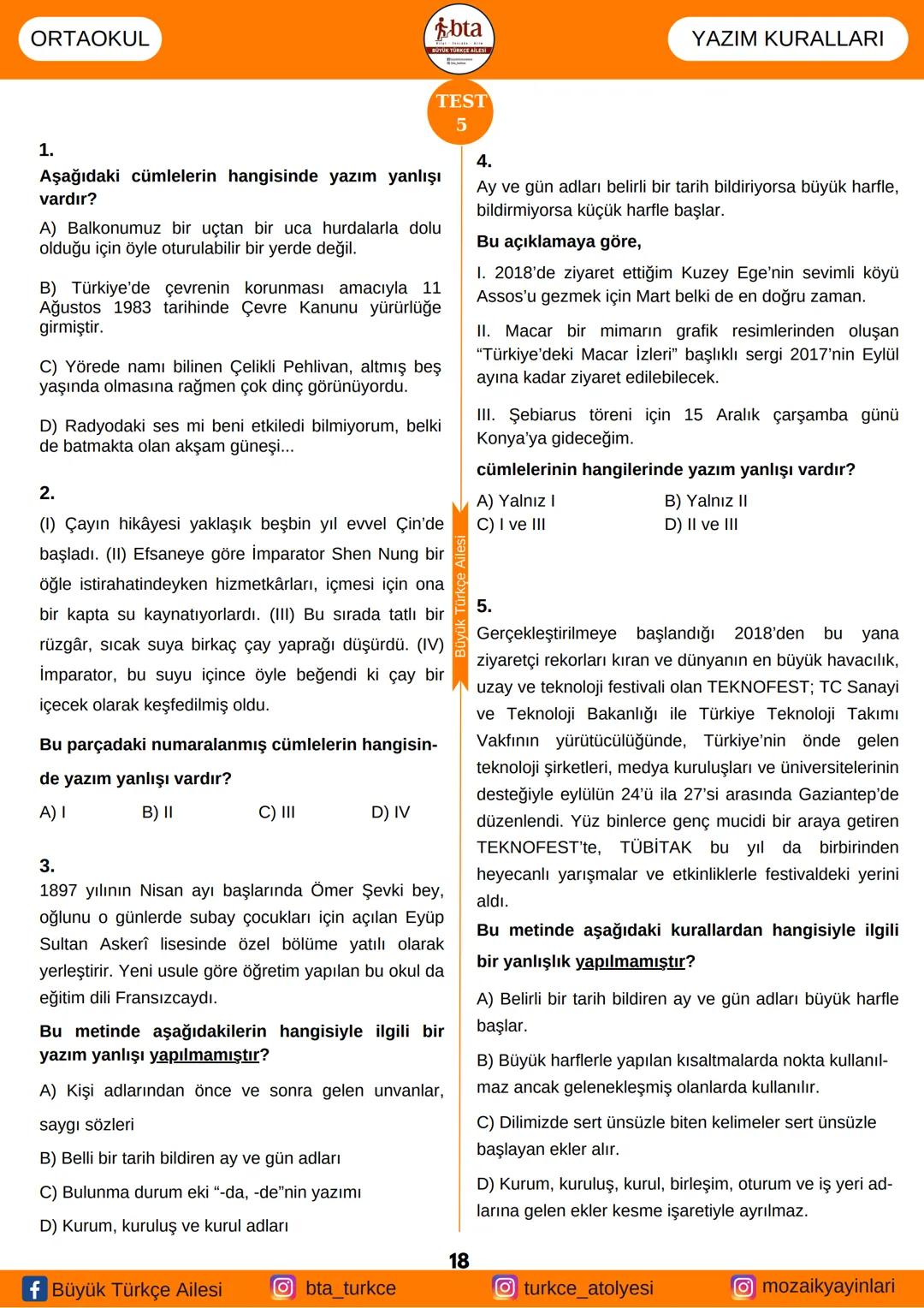 2023-2024
# BÜYÜK TÜRKÇE
AİLESİ
## YAZIM KURALLARI
### FASİKÜLÜ
- Büyük Harflerin Yazımı
- Sayıların Yazımı
- "De" ve "Ki" Bağlaçlarının
