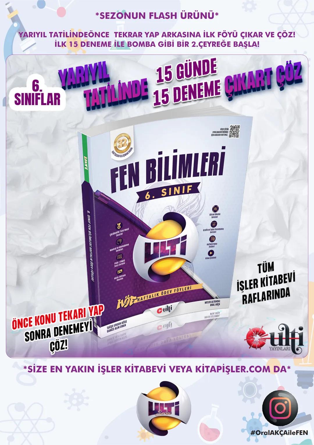 6.
SINIF
2024-2025
FEN BİLİMLERİ
OralAKÇA'nın notları ile
YARIYIL
TEKRARI
ulti
YAYINLARI 6. Lünite
# 1.ÜNİTE GÜNEŞ SİSTEMİ VE GEZEGENLER
G