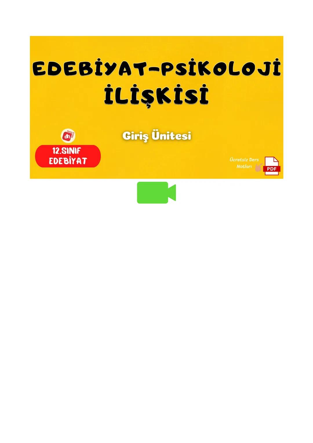 # 12.SINIF TÜRK DİLİ VE EDEBİYATI
GİRİŞ ÜNİTESİ KONULARI
- Edebiyat - Felsefe İlişkisi
- Edebiyat - Psikoloji İlişkisi
- Dilin Tarihî Süreç