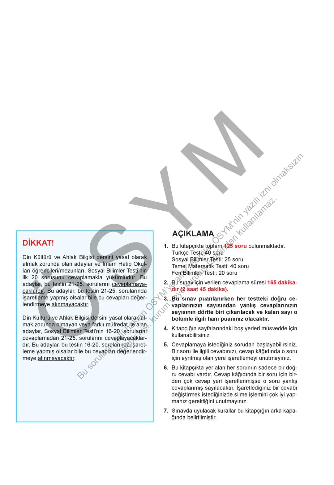--- OCR Start ---
ÖSYM
T.C. Ölçme, Seçme ve Yerleştirme Merkezi
YÜKSEKÖĞRETİM KURUMLARI SINAVI
TEMEL YETERLİLİK TESTİ
(2024-TYT)
8 HAZİRAN 2