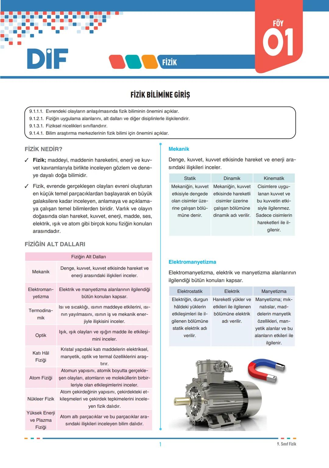 9.sınıf fizik 1.ünite en önemli detaylarla berabar