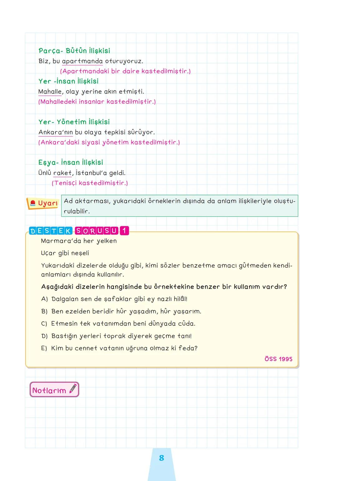 TYT TÜRKÇE
Destek
Serisi
Öğrenmenin
EN Kolay
Yolu!
Destek Defterim
"TYTde En Büyük Desteğim"
öğretici sorular
TYT TÜRKÇE
Konularnin
des