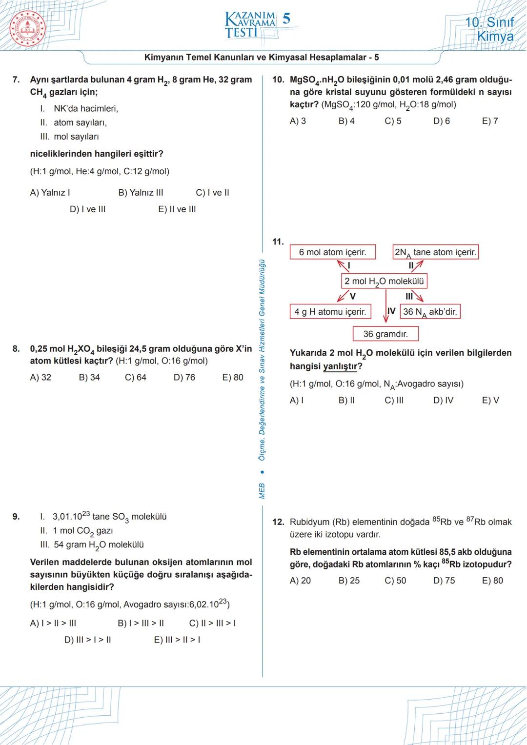 # 1
Aşağıdaki tepkimede, tepkimeye giren ve tepkime sonunda oluşan maddelerin kütleleri verilmiştir.
$C_3H_4$ + $4O_2$ → $3CO_2$ + $2H_2O
