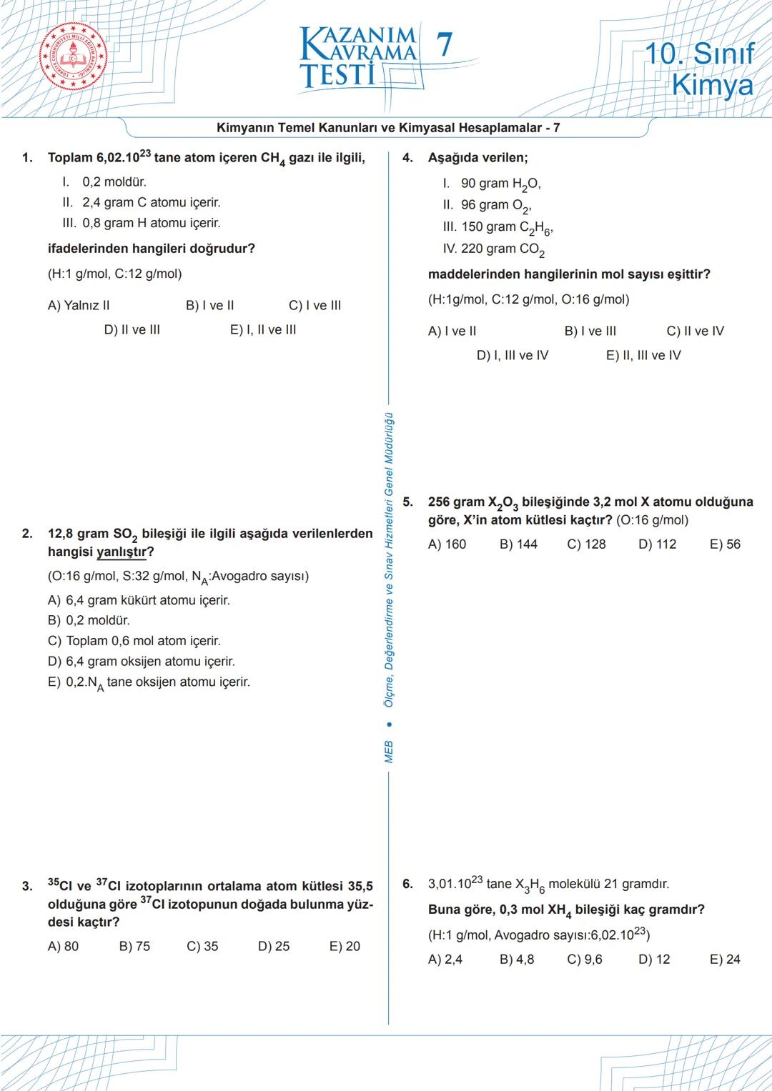 # 1
Aşağıdaki tepkimede, tepkimeye giren ve tepkime sonunda oluşan maddelerin kütleleri verilmiştir.
$C_3H_4$ + $4O_2$ → $3CO_2$ + $2H_2O
