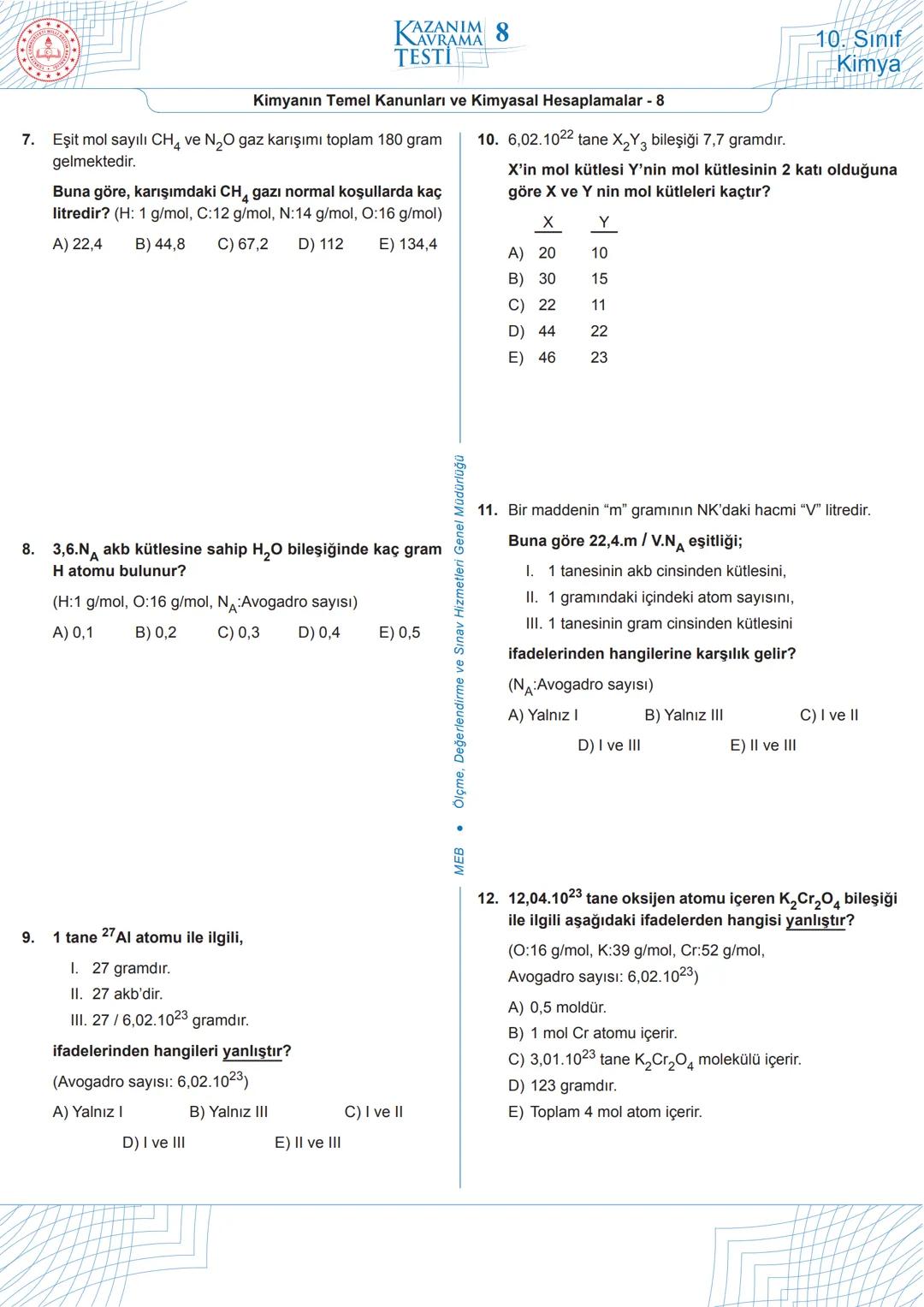 # 1
Aşağıdaki tepkimede, tepkimeye giren ve tepkime sonunda oluşan maddelerin kütleleri verilmiştir.
$C_3H_4$ + $4O_2$ → $3CO_2$ + $2H_2O