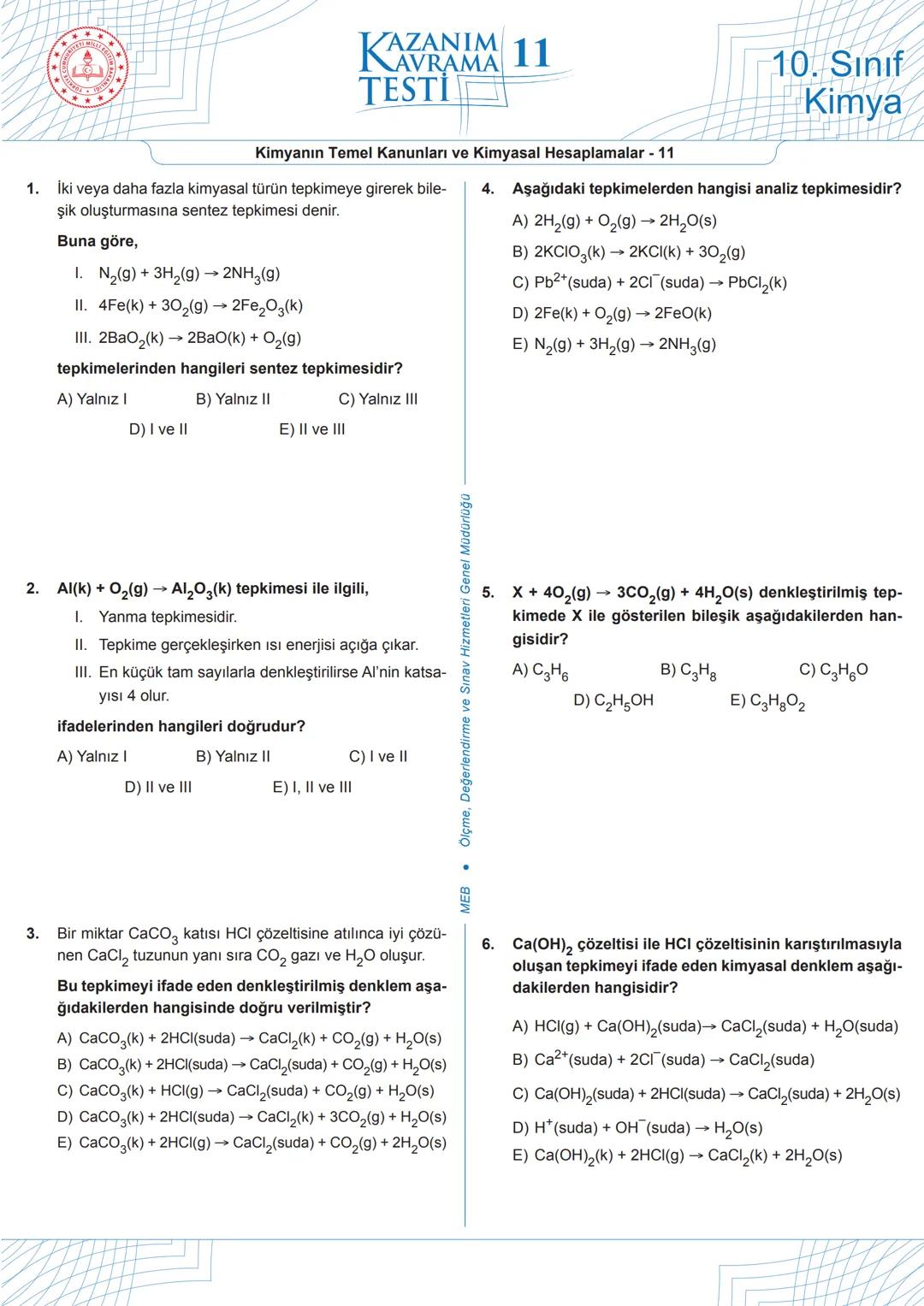 # 1
Aşağıdaki tepkimede, tepkimeye giren ve tepkime sonunda oluşan maddelerin kütleleri verilmiştir.
$C_3H_4$ + $4O_2$ → $3CO_2$ + $2H_2O