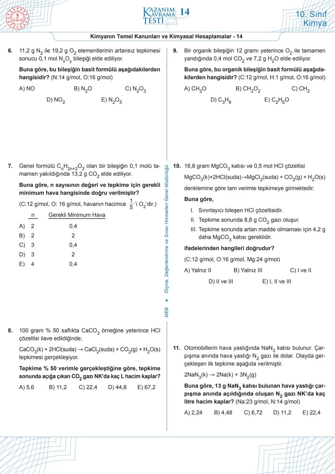 # 1
Aşağıdaki tepkimede, tepkimeye giren ve tepkime sonunda oluşan maddelerin kütleleri verilmiştir.
$C_3H_4$ + $4O_2$ → $3CO_2$ + $2H_2O