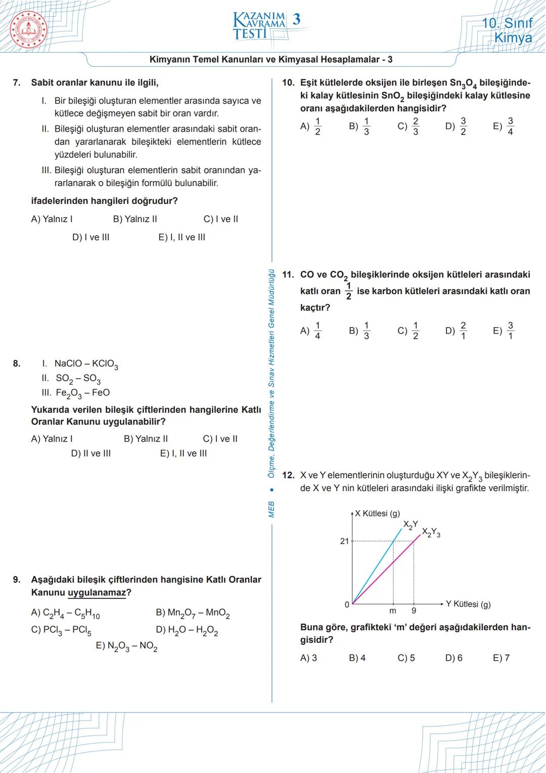 # 1
Aşağıdaki tepkimede, tepkimeye giren ve tepkime sonunda oluşan maddelerin kütleleri verilmiştir.
$C_3H_4$ + $4O_2$ → $3CO_2$ + $2H_2O