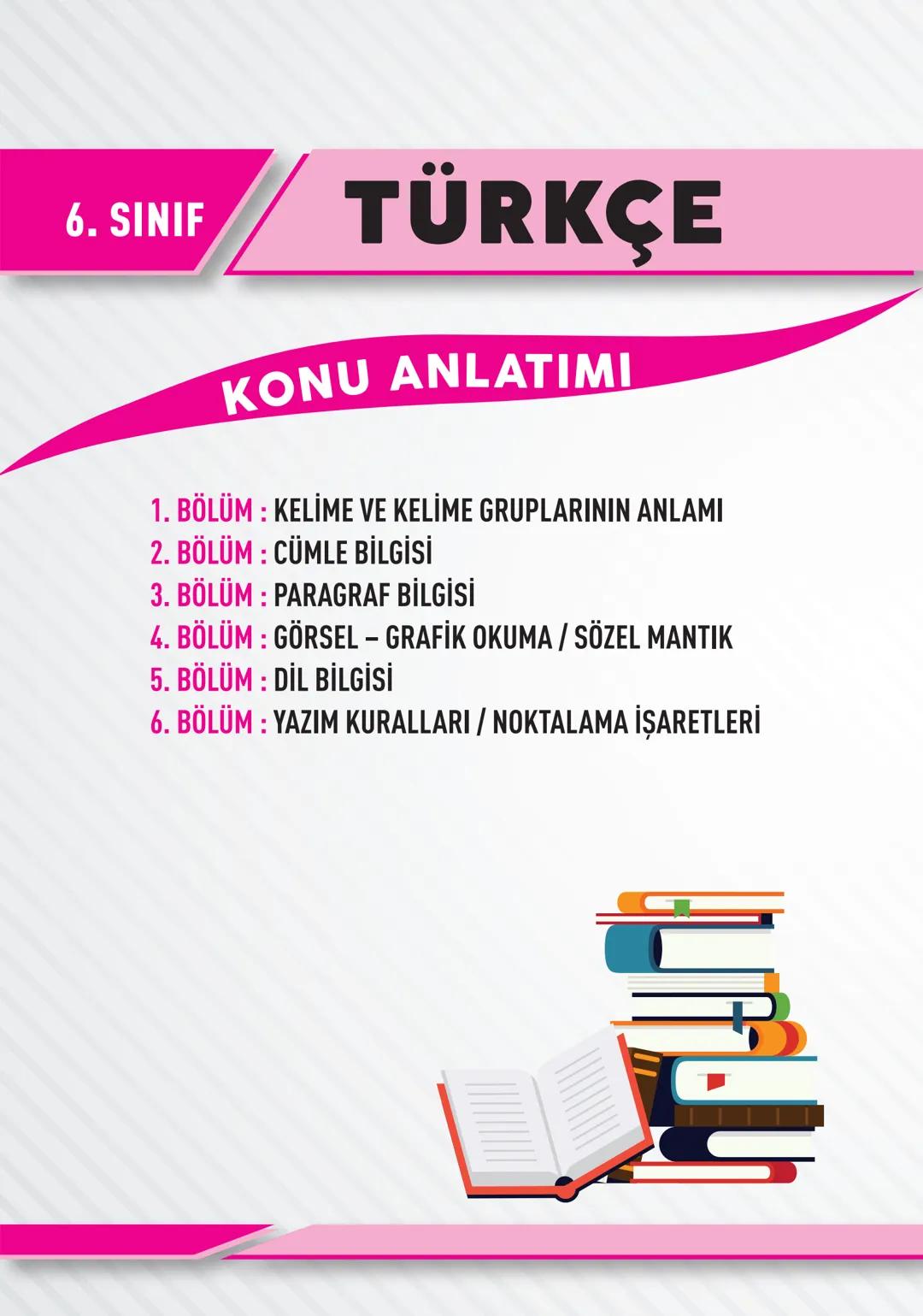 OKULA YARDIMCI - BURSLULUK SINAVLARINA HAZIRLIK
TÜM DERSLER
KONU ANLATIMI
"YENİ NESİL SORULARLA ZENGİNLEŞTİRİLMİŞTİR"
7
Konu anlatımı
bölüml
