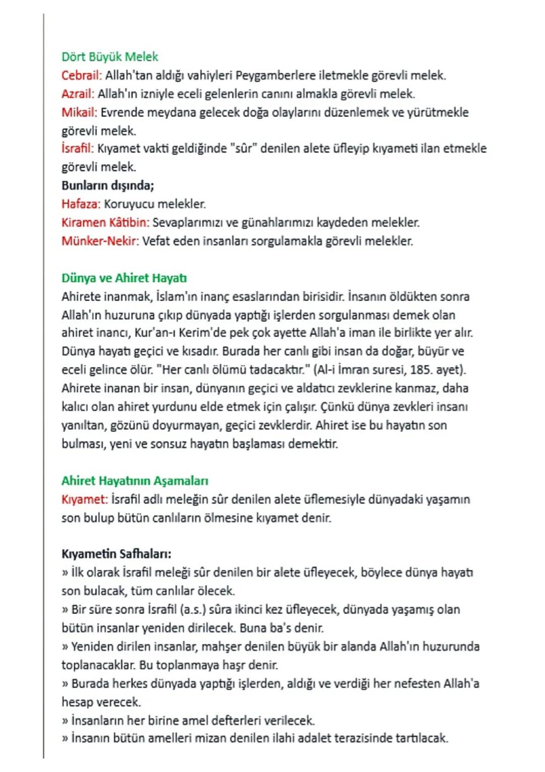 # 1.ÜNİTE MELEK VE AHİRET İNANCI
Görülen ve Görülmeyen Varlıklar
Varlıklar alemi, gözle görülebilen (maddî) ve gözle görülemeyen (manevî) o