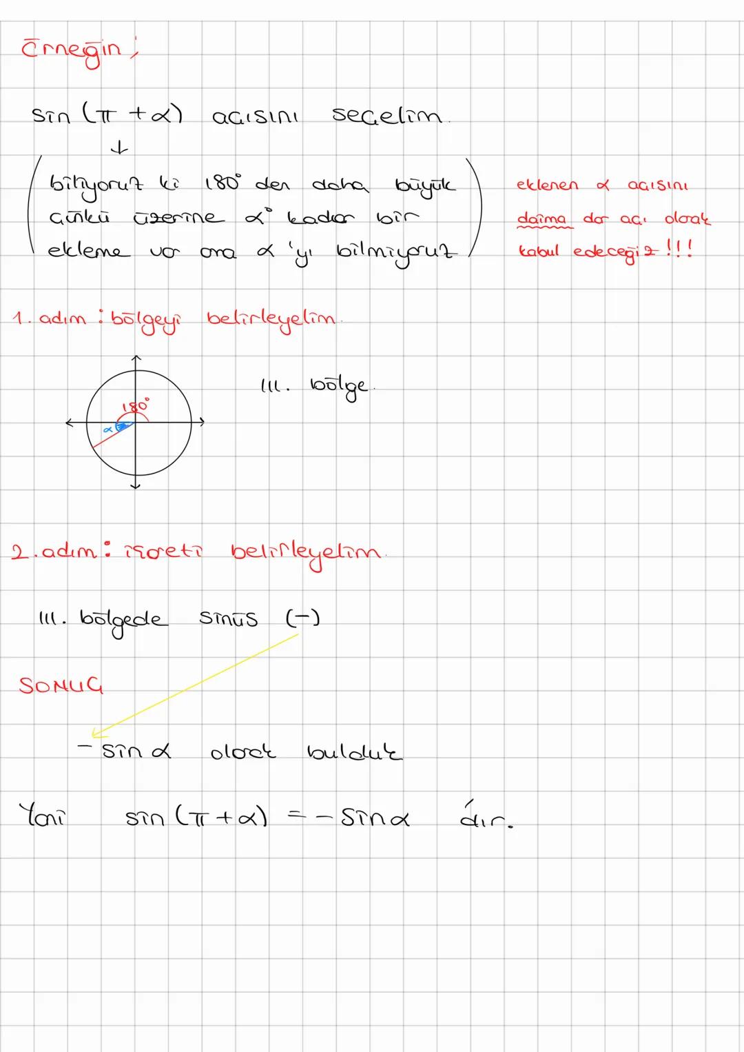 --- OCR Start ---
Çzellik
• $-1 \le \sin x \le 1$
• $-1 \le \cos x \le 1$
Tanjant Ekseni
Sin
1
P
tand
-1
α
→ COS
A(1,0)
x=1
Sinüs ve cosinü