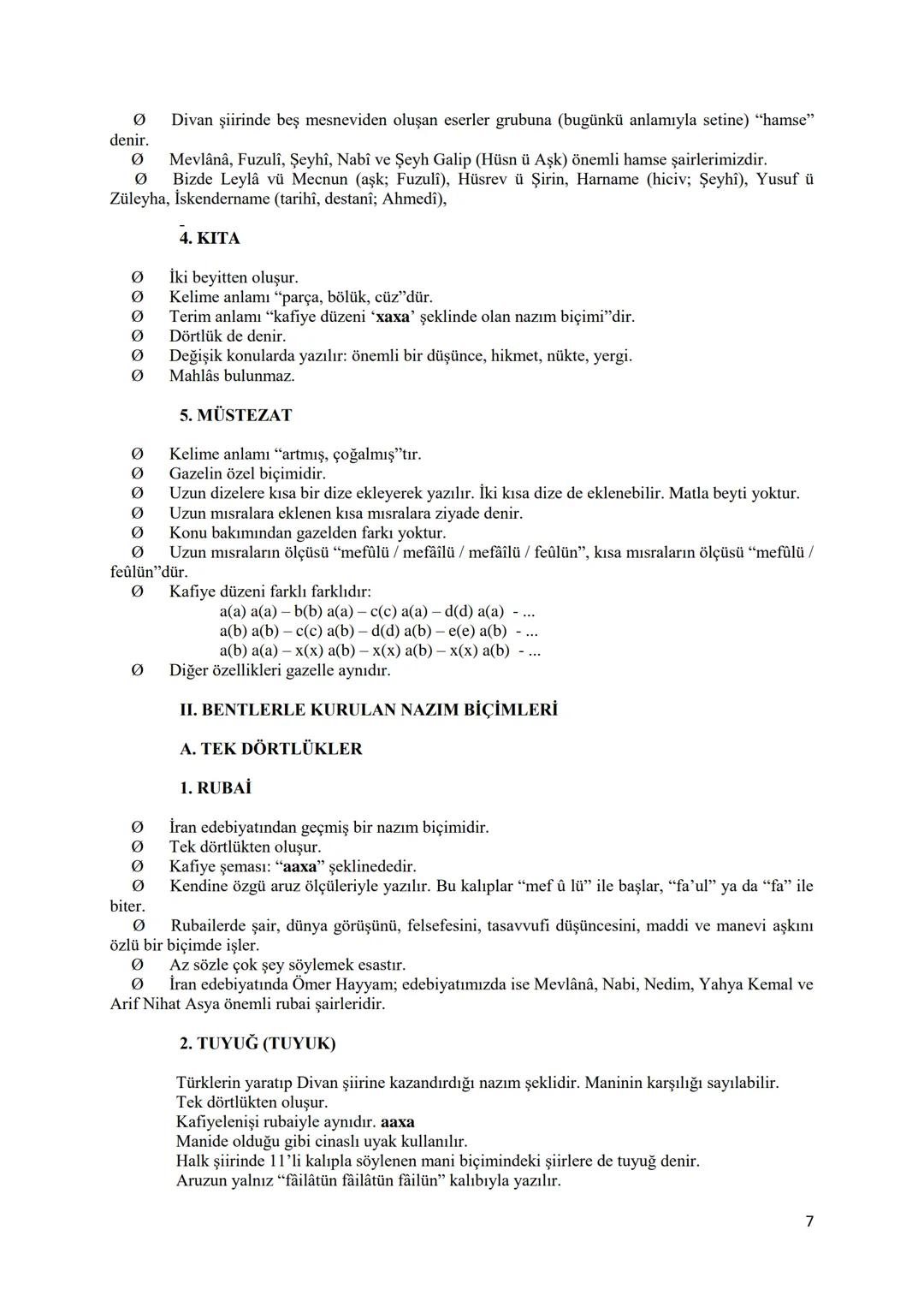 # NAZIM BİÇİMLERİ ve TÜRLERİ
# NAZIM BİÇİMİ ve TÜRÜ
Şiirler nazım birimlerine, kafiyeleniş şekillerine, vezinlerine ve mısra sayılarına gö