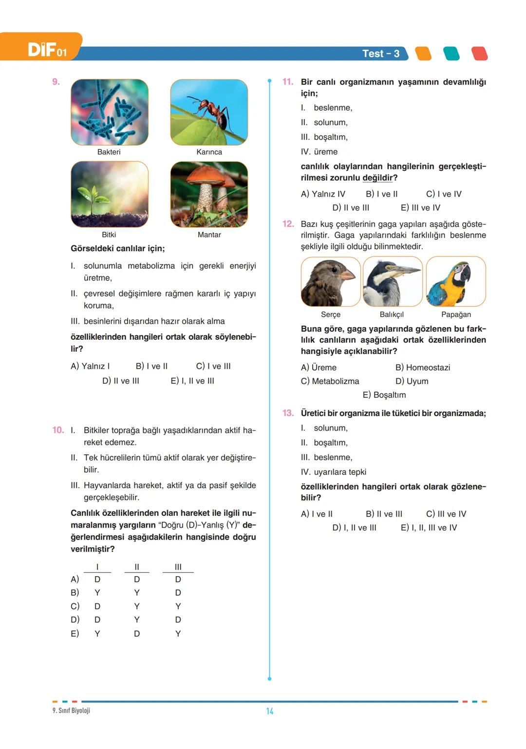 DIF
BİYOLOJİ
YAŞAM BİLİMİ BİYOLOJİ
9.1.1.1. Canlıların ortak özelliklerini irdeler.
BİYOLOJİ VE CANLILARIN ORTAK
ÖZELLİKLERİ
Biyoloji