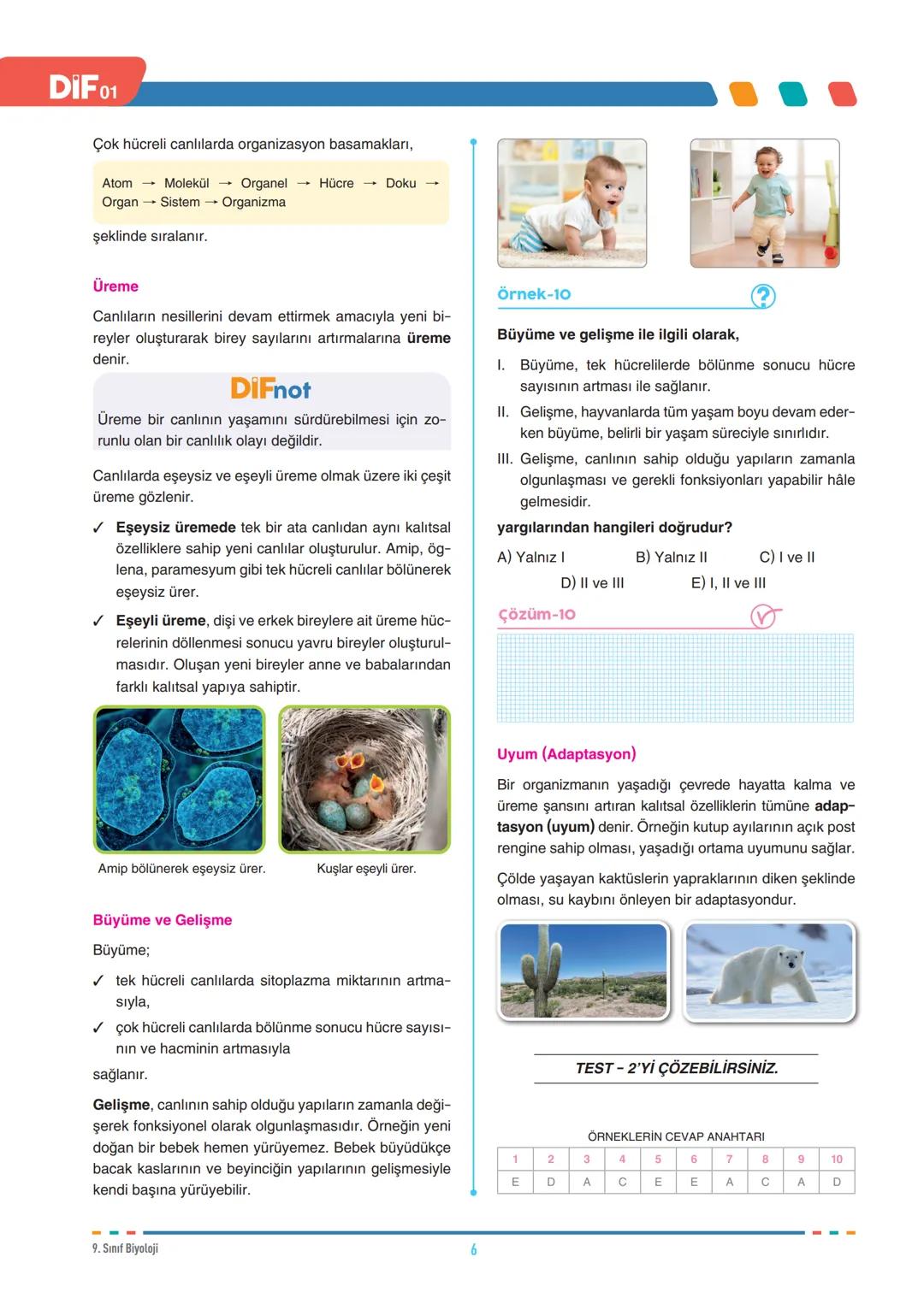 DIF
BİYOLOJİ
YAŞAM BİLİMİ BİYOLOJİ
9.1.1.1. Canlıların ortak özelliklerini irdeler.
BİYOLOJİ VE CANLILARIN ORTAK
ÖZELLİKLERİ
Biyoloji