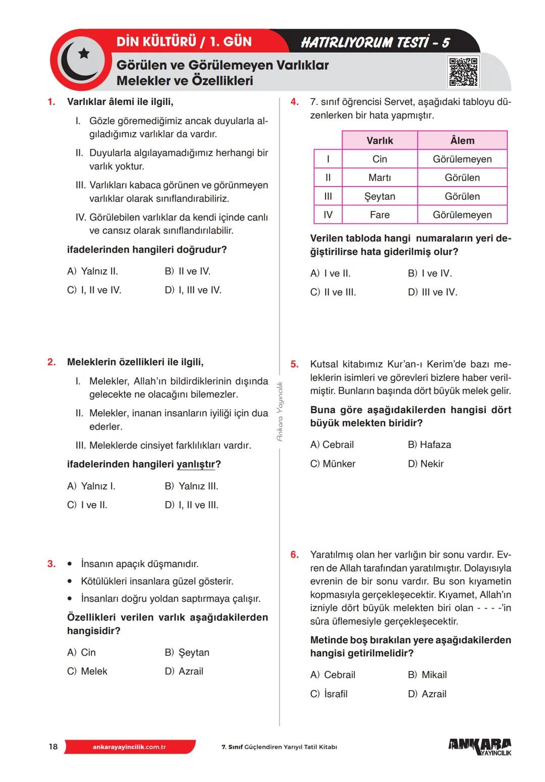 7.
Sınıf
Yeni Nesil Sorularla
14 GÜNDE
GÜÇLENDİREN
TATİL
KITABI
766
SORU
KAMP programı
Kazanımlara
%100 uyumludur.
Hatırlıyorum ve
beceri te