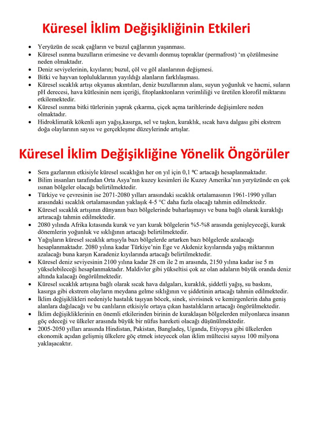 # Küresel İklim Değişikliği
Tarihî süreçte hava olaylarında ve iklim sistemi bileşenlerinde çeşitli nedenlerle değişimler yaşanmıştır. Bu
d