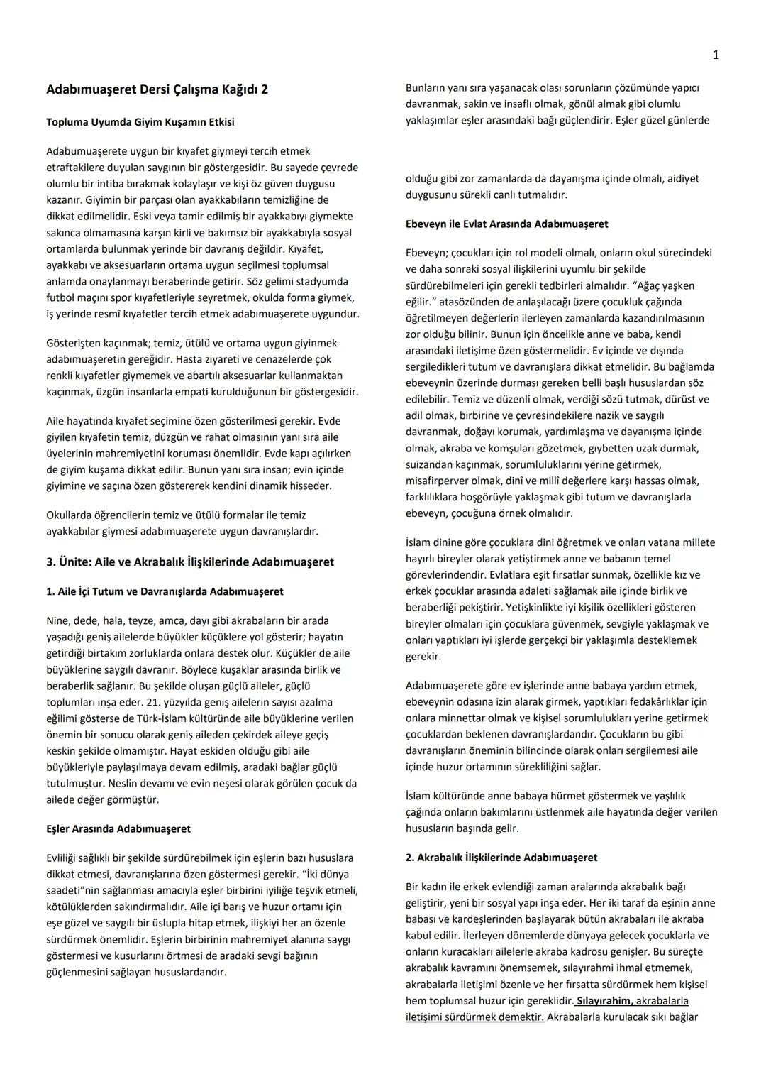 # 1
Adabımuaşeret Dersi Çalışma Kağıdı 2
Topluma Uyumda Giyim Kuşamın Etkisi
Adabumuaşerete uygun bir kıyafet giymeyi tercih etmek
etraft