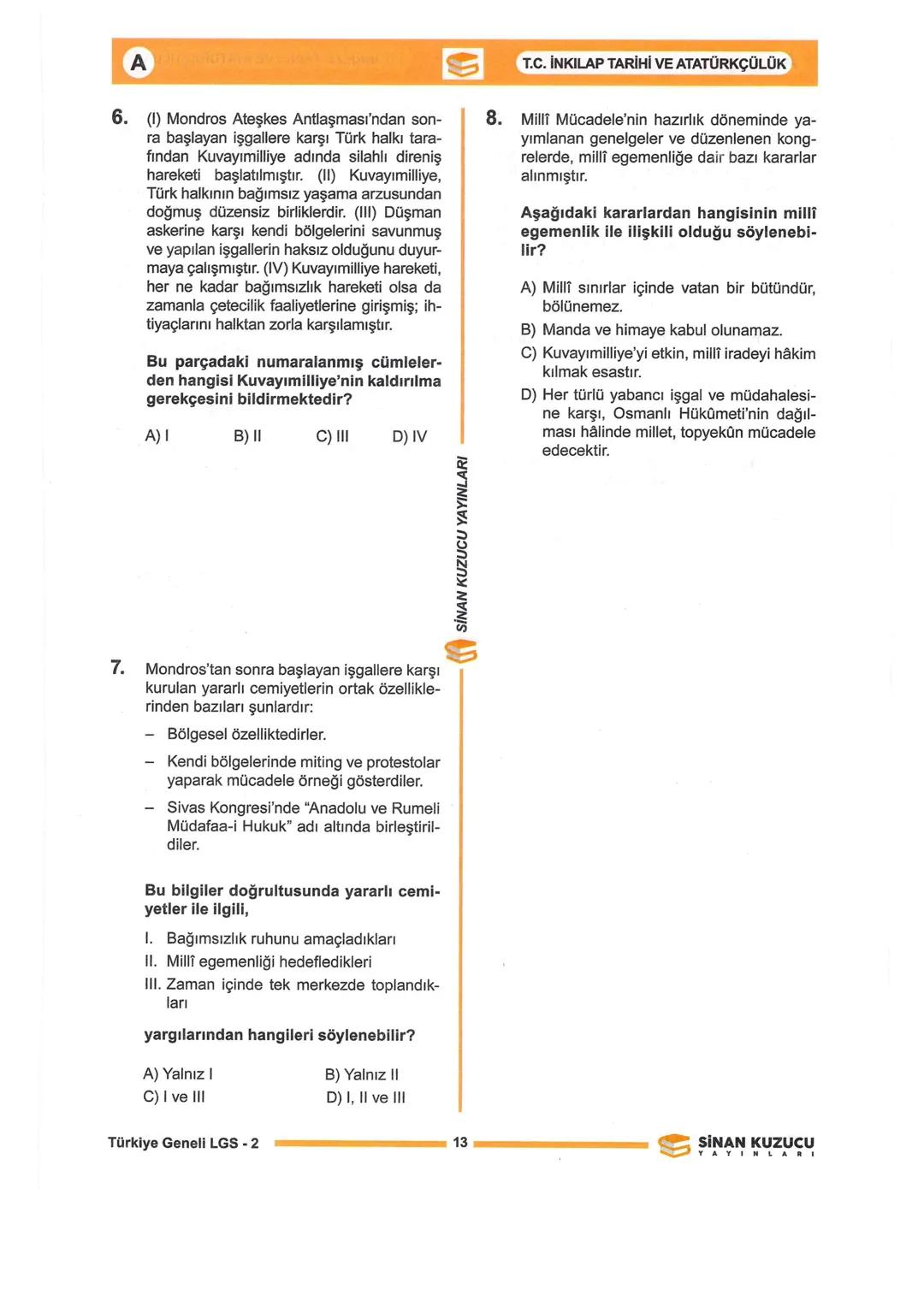 # 2025 SÖZEL BÖLÜM
SİNAN KUZUCU
YAYINLARI
SİNAN KUZUCU YAYINLARI
ÖLÇME, DEĞERLENDİRME VE SINAV HİZMETLERİ BİRİMİ
SINAVLA ÖĞRENCİ ALACAK
O