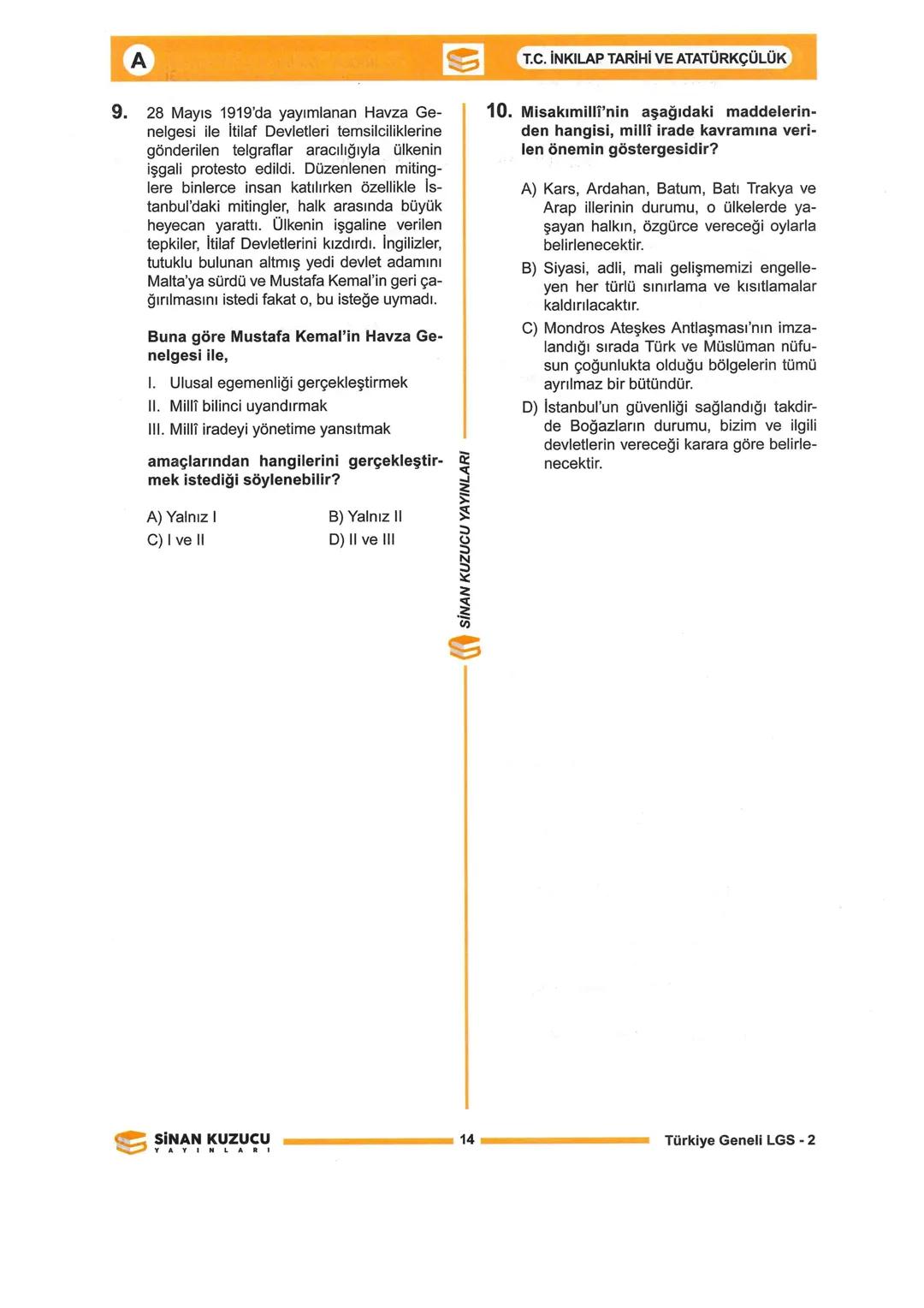 # 2025 SÖZEL BÖLÜM
SİNAN KUZUCU
YAYINLARI
SİNAN KUZUCU YAYINLARI
ÖLÇME, DEĞERLENDİRME VE SINAV HİZMETLERİ BİRİMİ
SINAVLA ÖĞRENCİ ALACAK
O