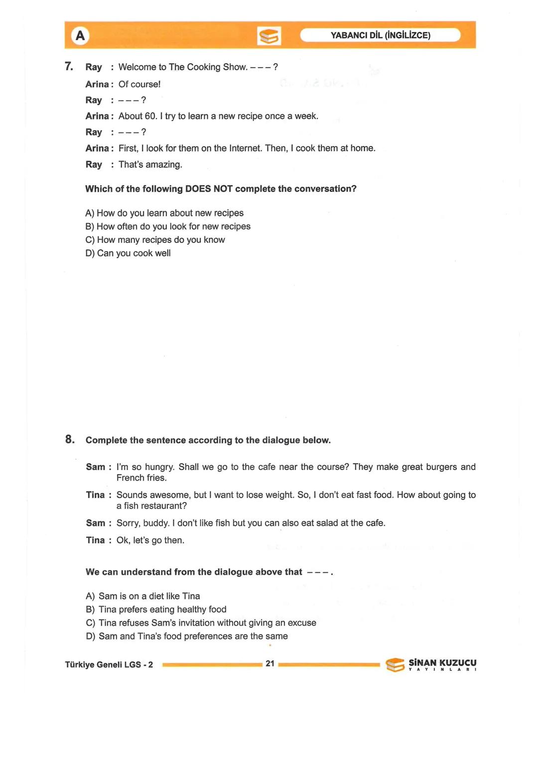 # 2025 SÖZEL BÖLÜM
SİNAN KUZUCU
YAYINLARI
SİNAN KUZUCU YAYINLARI
ÖLÇME, DEĞERLENDİRME VE SINAV HİZMETLERİ BİRİMİ
SINAVLA ÖĞRENCİ ALACAK
O