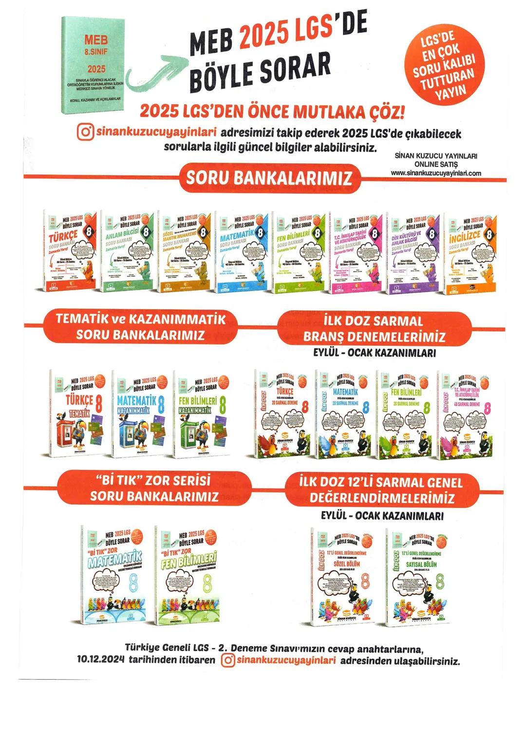 # 2025 SÖZEL BÖLÜM
SİNAN KUZUCU
YAYINLARI
SİNAN KUZUCU YAYINLARI
ÖLÇME, DEĞERLENDİRME VE SINAV HİZMETLERİ BİRİMİ
SINAVLA ÖĞRENCİ ALACAK
O