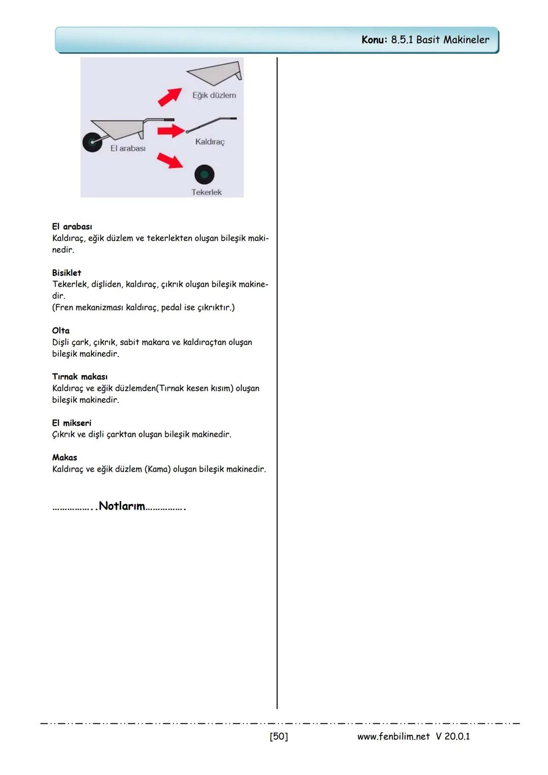 # 8.Sınıf Fen Bilimleri
# Ders Notları
Barış ZEREN
Fen Bilimleri Öğretmeni
www.fenbilim.net V 20.0.1 # 1.Ünite: Mevsimler ve İklim
Konu: