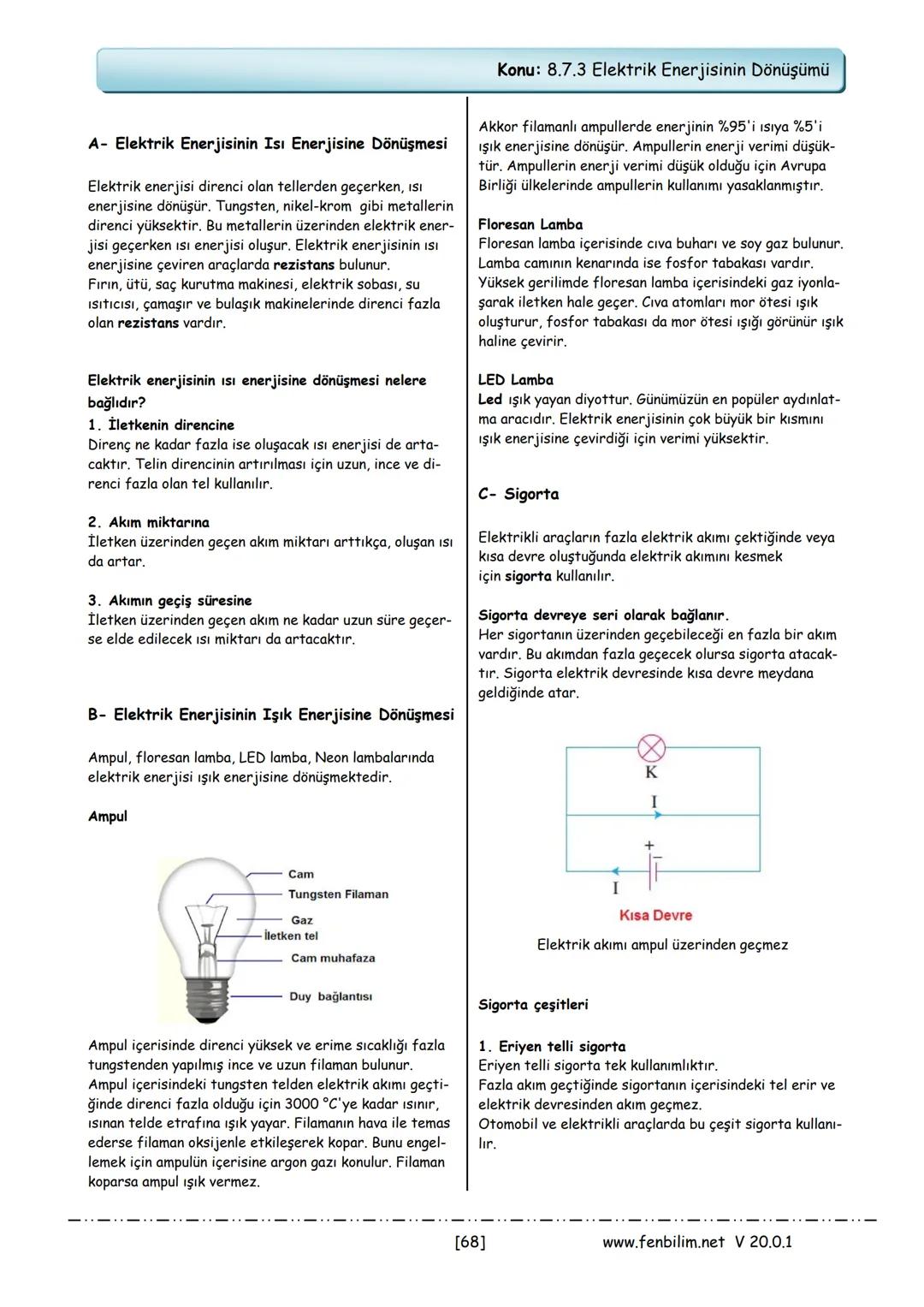# 8.Sınıf Fen Bilimleri
# Ders Notları
Barış ZEREN
Fen Bilimleri Öğretmeni
www.fenbilim.net V 20.0.1 # 1.Ünite: Mevsimler ve İklim
Konu: