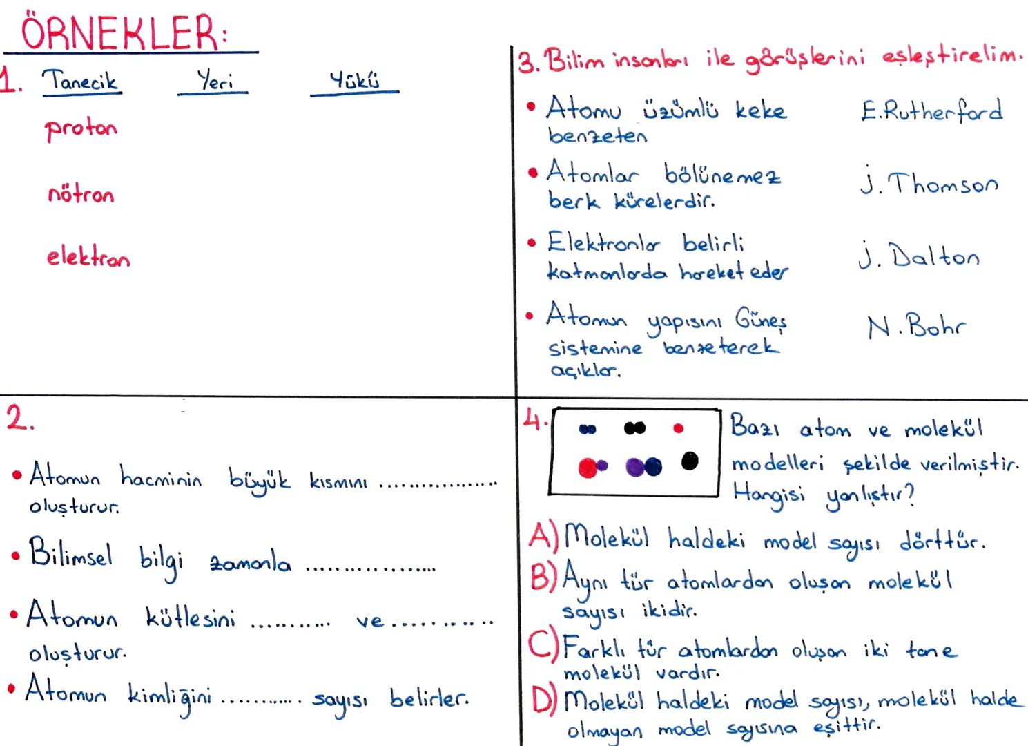 7. SINIF 4.ÜNİTE: SAF MADDE ve KARIŞIMLAR
*Maddeyi oluşturan en küçük yapı birimine atom denir.
*Canlı ve cansız tüm varlıklar atamlardan o
