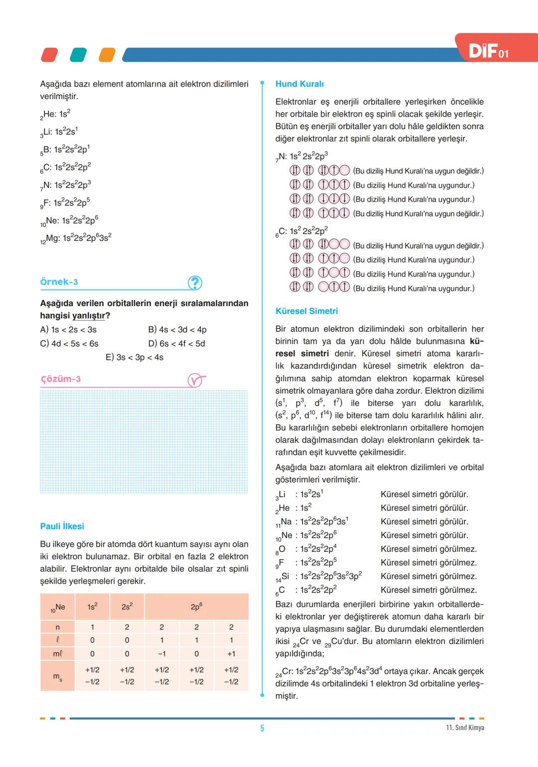 --- OCR Start ---
DIF
KİMYA
FÖY
01
11.1.1.1. Atomu kuantum model ile açıklar.
MODERN ATOM TEORİSİ
11.1.2.1. Nötr atomların elektron diziliml