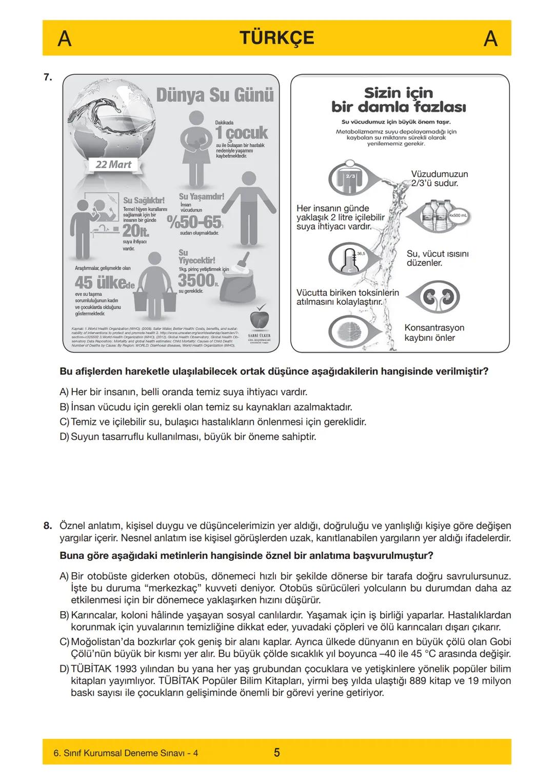 HIZ YAYINLARI
6. SINIF
HIZ YAYINLARI
6. SINIF
DENEME SINAVI - 4
A
KİTAPÇIĞI
Adı
Soyadı
Öğrenci Numarası :.....
SINAV KİTAPÇIĞIMIZ