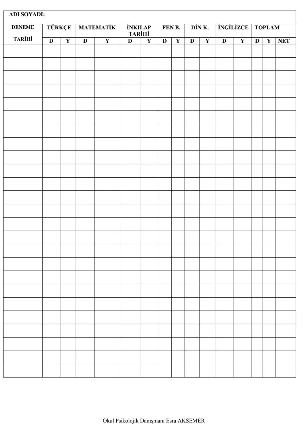 2023
LGS
PLANLAMA
DEFTERİ
AD - SOYAD
:
NO
:
ŞUBE
:
Okul Psikolojik Danışmanı Esra AKSEMER # LGS KONU DAĞILIMI VE YILLARA GÖRE ÇIKMIŞ SORU