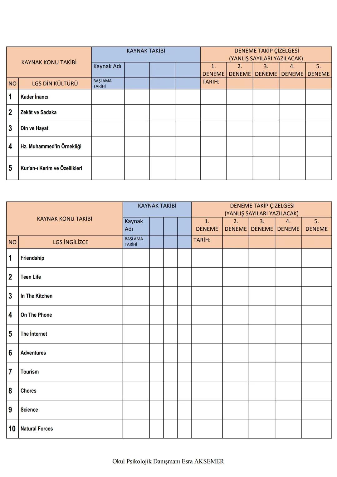 2023
LGS
PLANLAMA
DEFTERİ
AD - SOYAD
:
NO
:
ŞUBE
:
Okul Psikolojik Danışmanı Esra AKSEMER # LGS KONU DAĞILIMI VE YILLARA GÖRE ÇIKMIŞ SORU