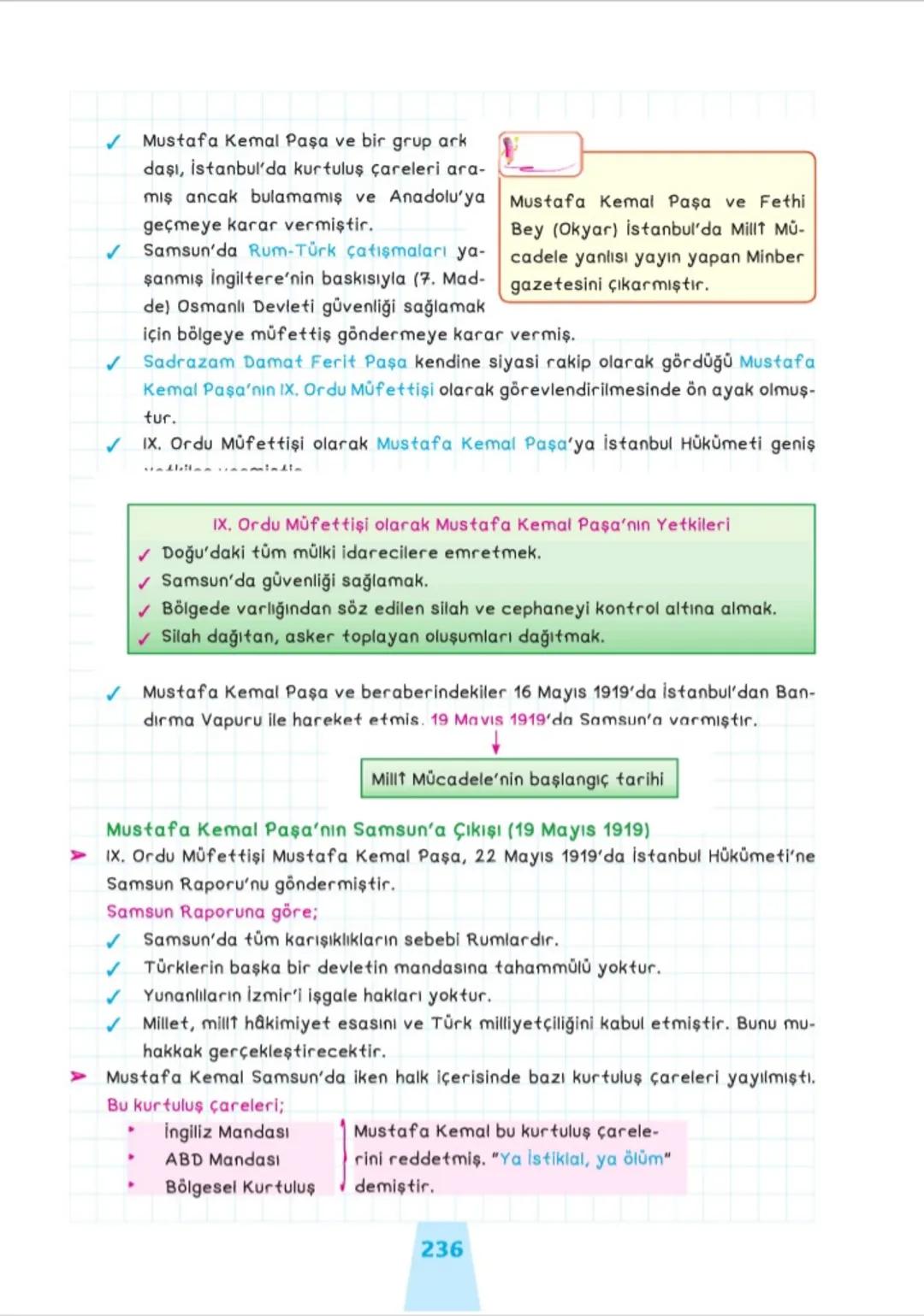 XXI. ÜNİTE: MİLLÎ MÜCADELE
Kuvayımilliye Hareketinin Oluşumu ve Millî Mücadele'ye Hazırlık
İzmir'in İşgali (15 Mayıs 1919)
☑
☑ Yunanlılar İn