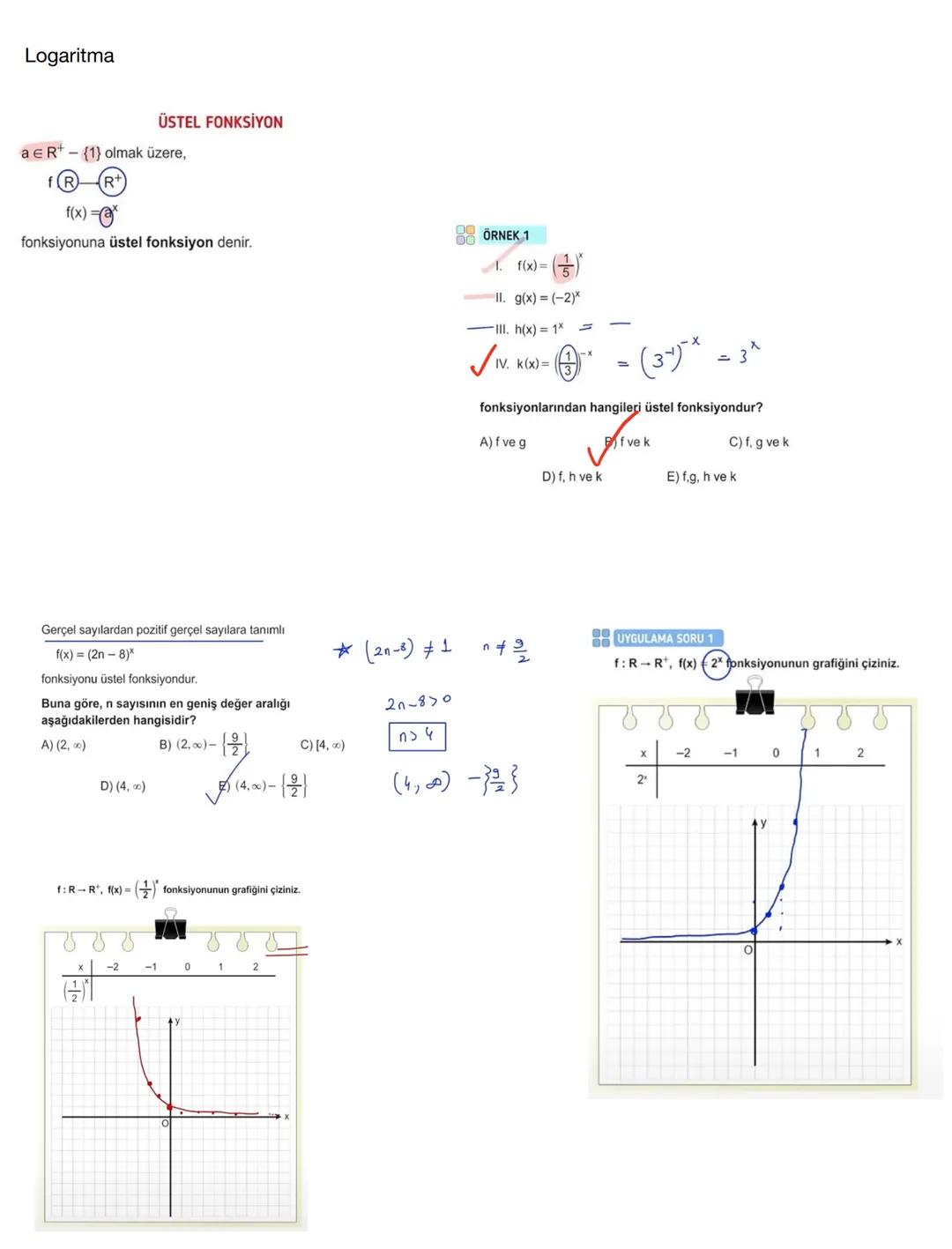 # Logaritma
ÜSTEL FONKSİYON
$a \in \mathbb{R}^+ - \{1\}$ olmak üzere,
$\mathbb{R} \xrightarrow{f} \mathbb{R}^+$
$f(x) = a^x$
fonksiyonuna ü