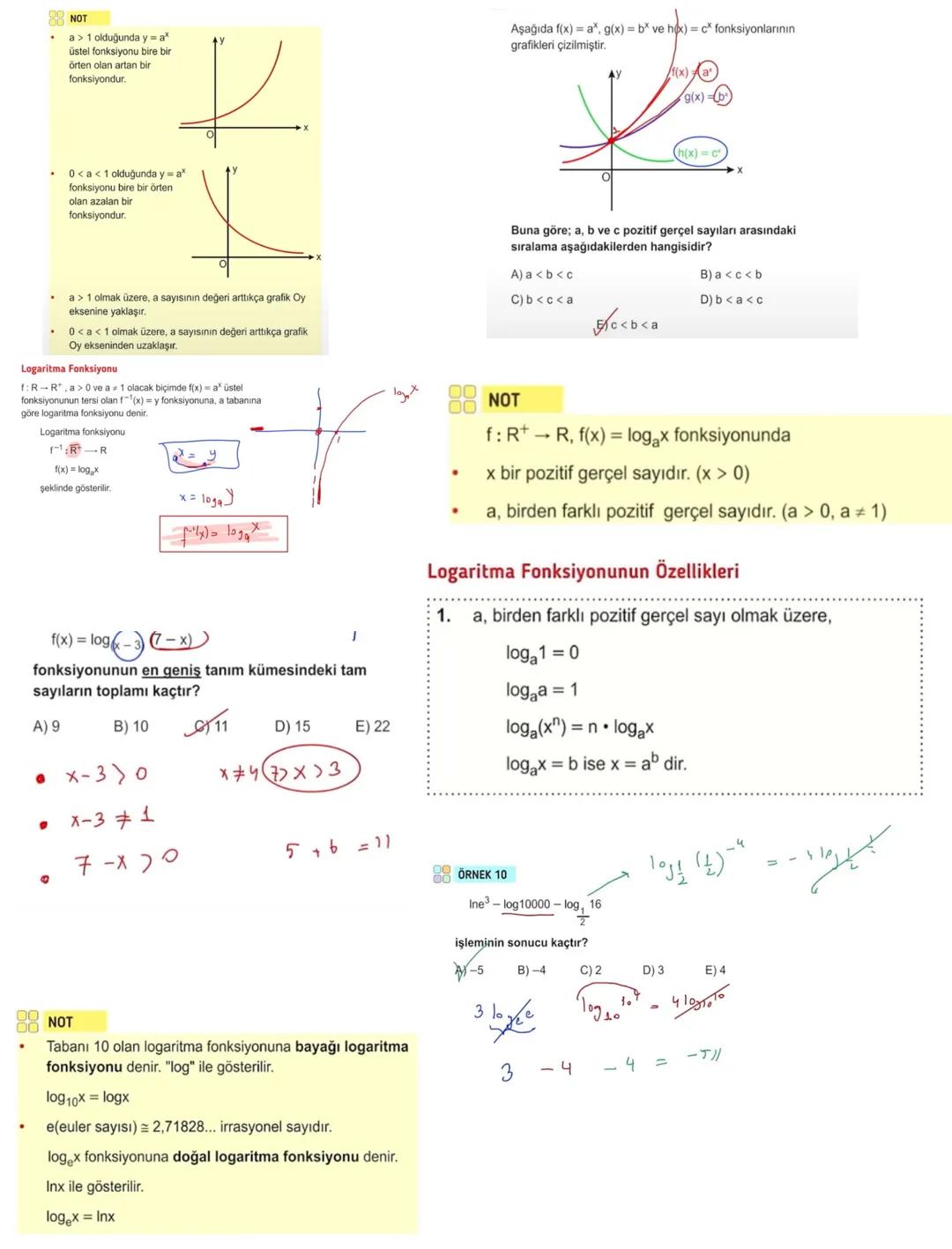 # Logaritma
ÜSTEL FONKSİYON
$a \in \mathbb{R}^+ - \{1\}$ olmak üzere,
$\mathbb{R} \xrightarrow{f} \mathbb{R}^+$
$f(x) = a^x$
fonksiyonuna ü