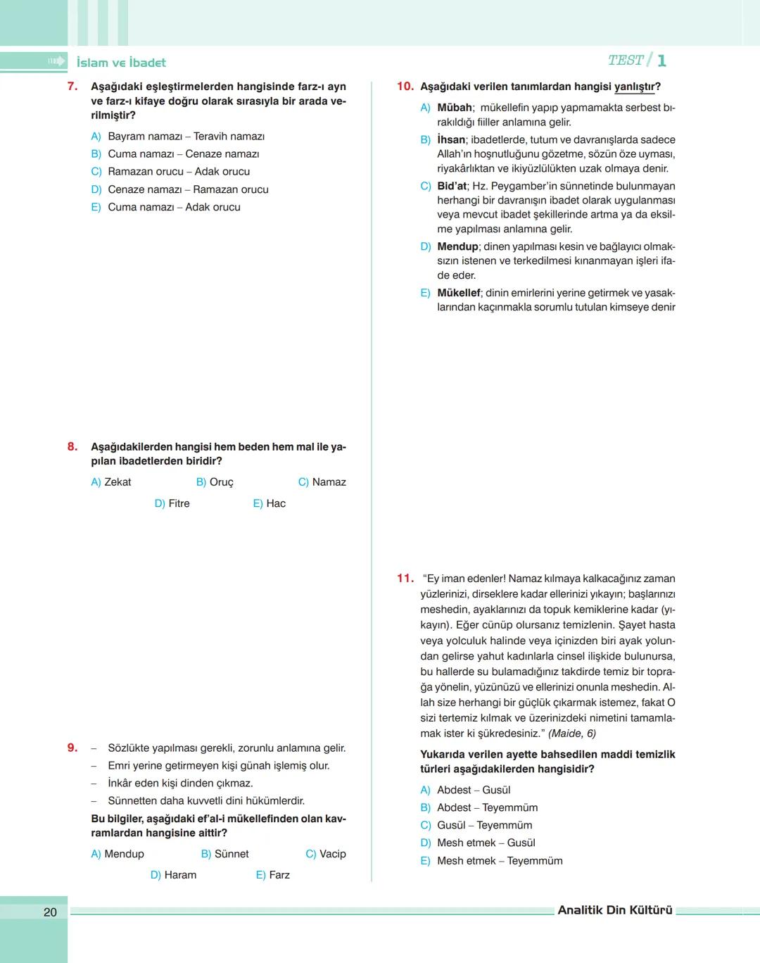 analitik
E
Din Kültürü ve Ahlak Bilgisi
SORU BANKASI
39.
40.
0000
%15
analitik
TYT
Din Kültürü
ve
Ahlak Bilgisi
SORU BANKASI
Ramazan AYDIN
E