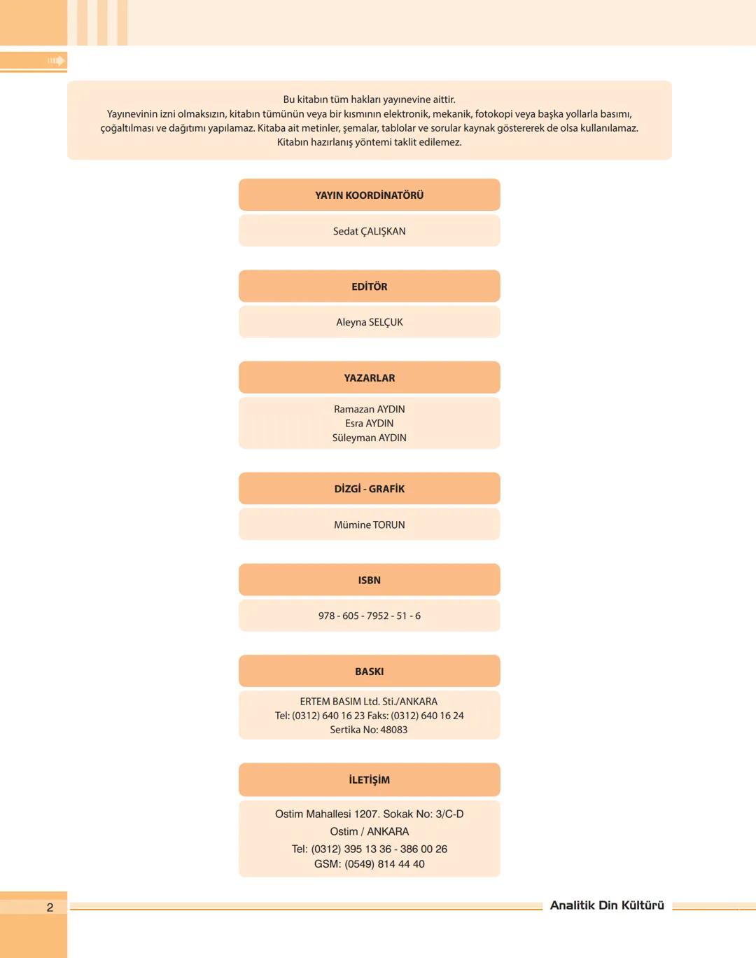 analitik
E
Din Kültürü ve Ahlak Bilgisi
SORU BANKASI
39.
40.
0000
%15
analitik
TYT
Din Kültürü
ve
Ahlak Bilgisi
SORU BANKASI
Ramazan AYDIN
E