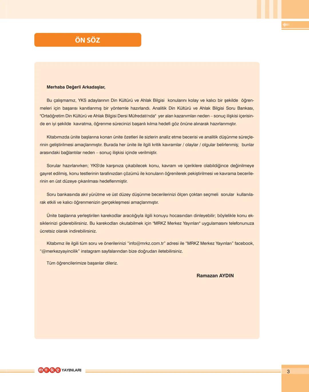 analitik
E
Din Kültürü ve Ahlak Bilgisi
SORU BANKASI
39.
40.
0000
%15
analitik
TYT
Din Kültürü
ve
Ahlak Bilgisi
SORU BANKASI
Ramazan AYDIN
E