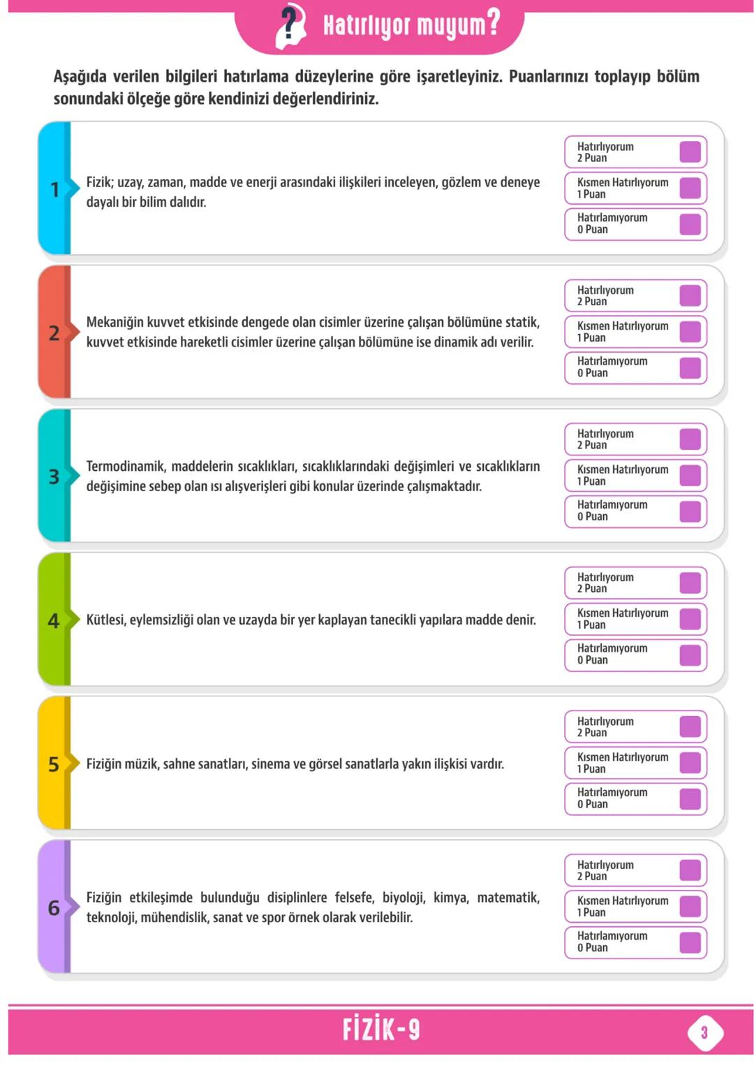 *
*
T.C. MİLLİ EĞİTİM BAKANLIĞI
ORTAÖĞRETİM GENEL MÜDÜRLÜĞÜ
# ÇALIŞMA
# DEFTERİ
# FİZİK 9
## Ünite
FİZİK BİLİMİNE GİRİŞ
MADDE VE ÖZELLİ